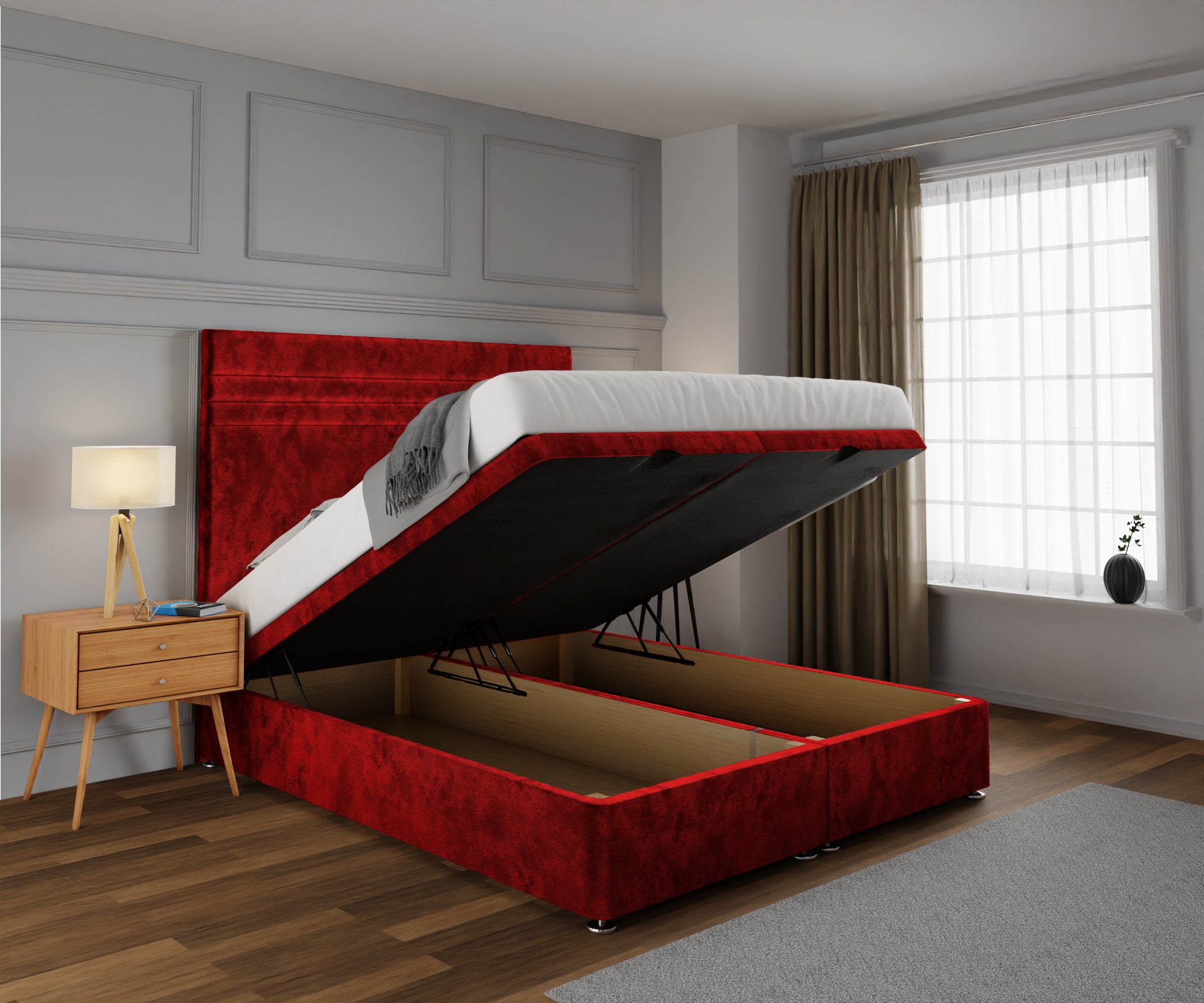 Diane Line Ottoman Storage Divan Bed Set