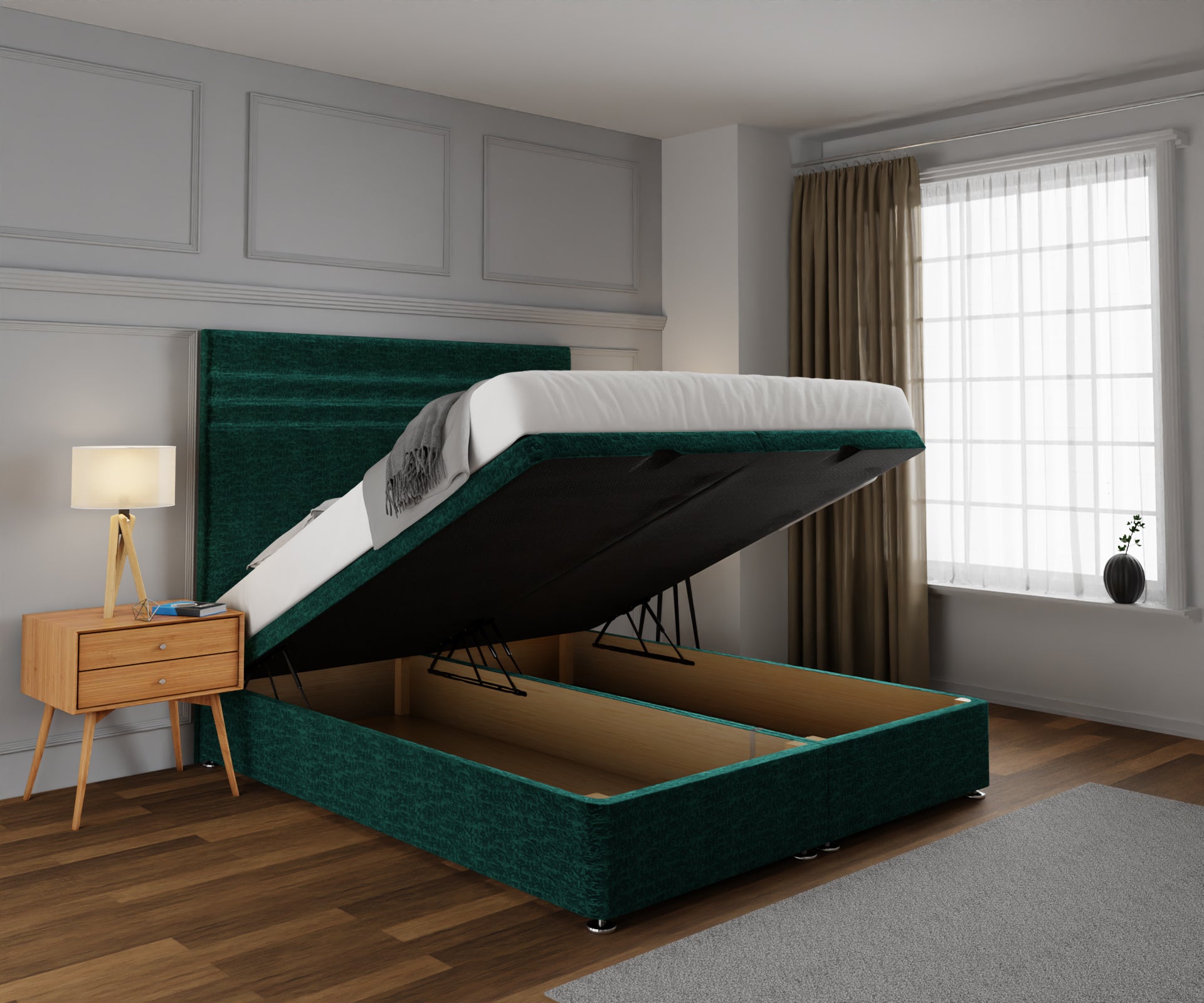 Diane Line Ottoman Storage Divan Bed Set