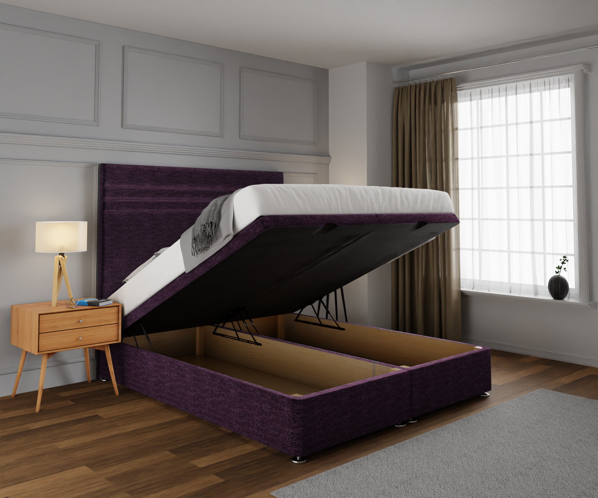 Diane Line Ottoman Storage Divan Bed Set