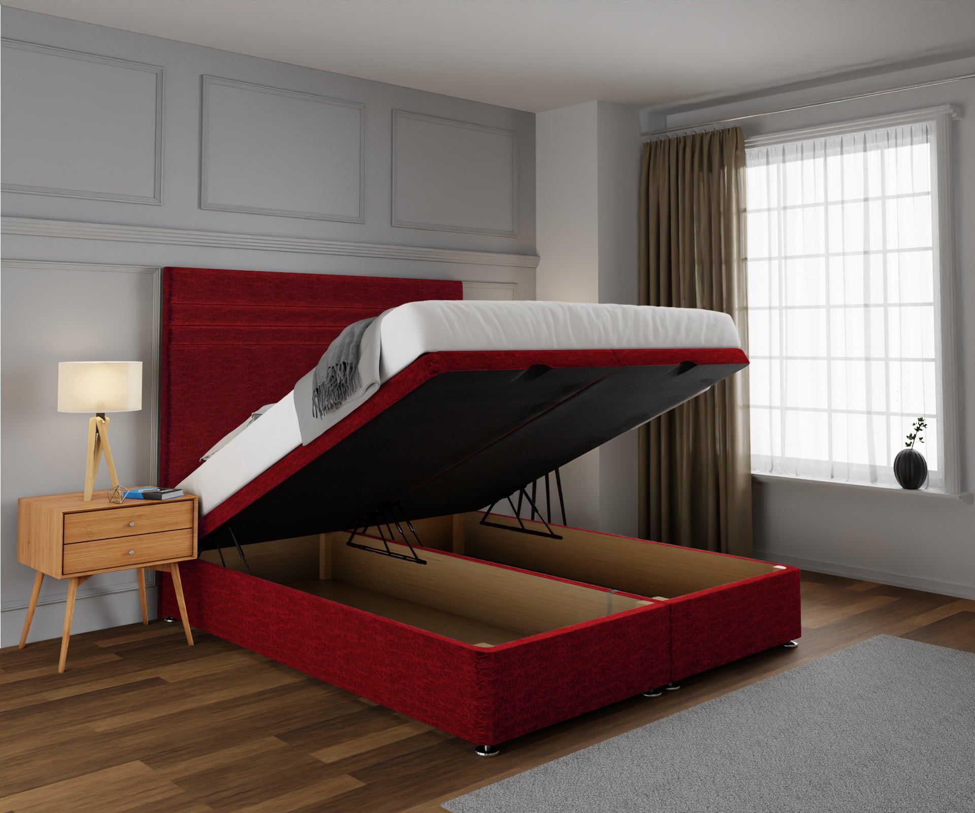 Diane Line Ottoman Storage Divan Bed Set