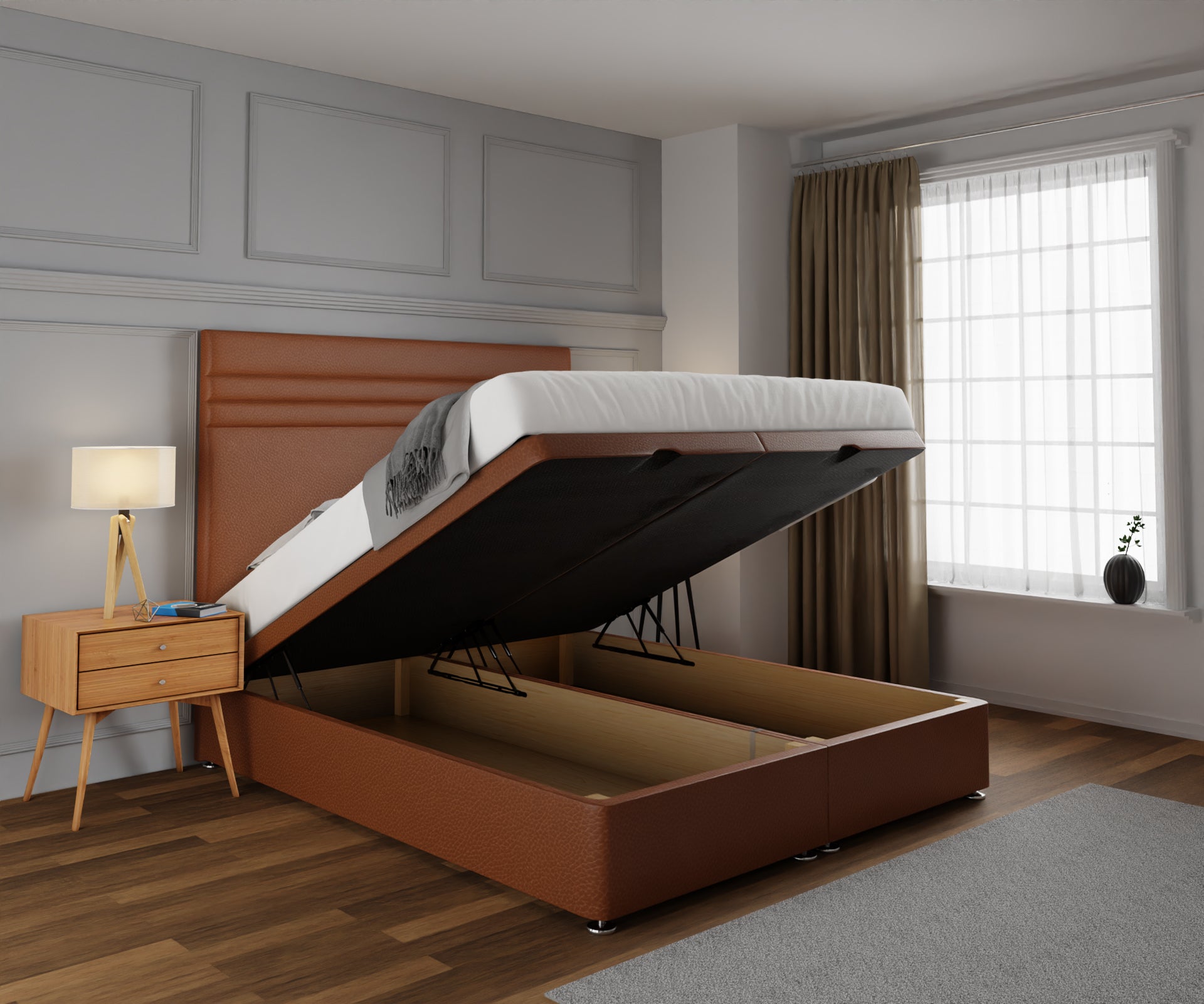 Diane Line Ottoman Storage Divan Bed Set