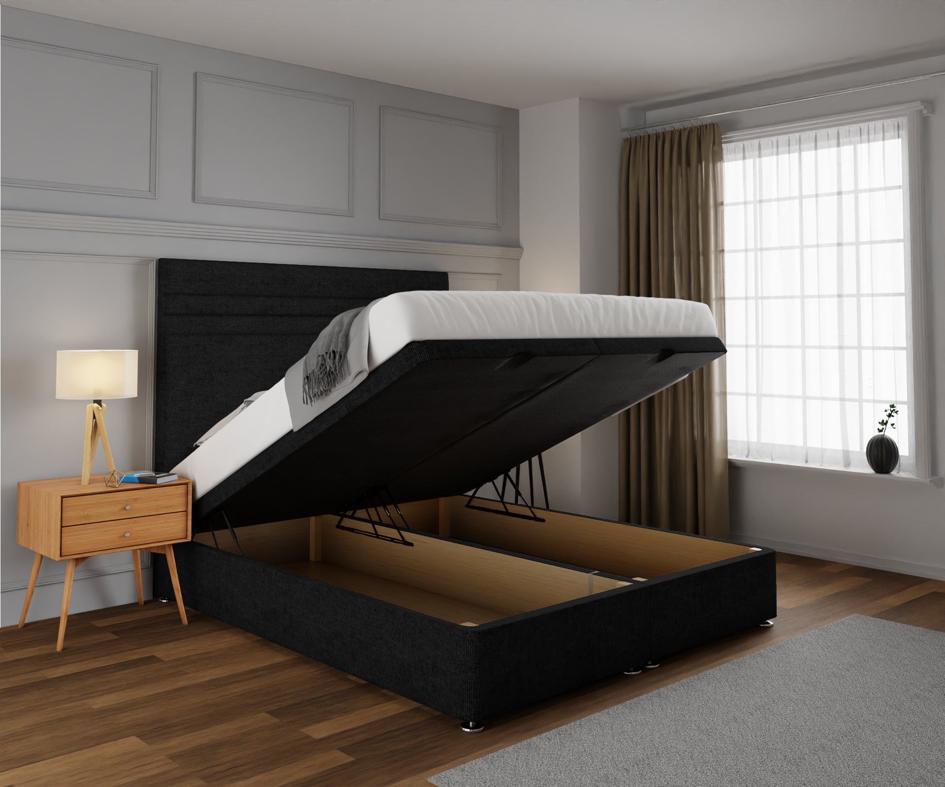 Diane Line Ottoman Storage Divan Bed Set
