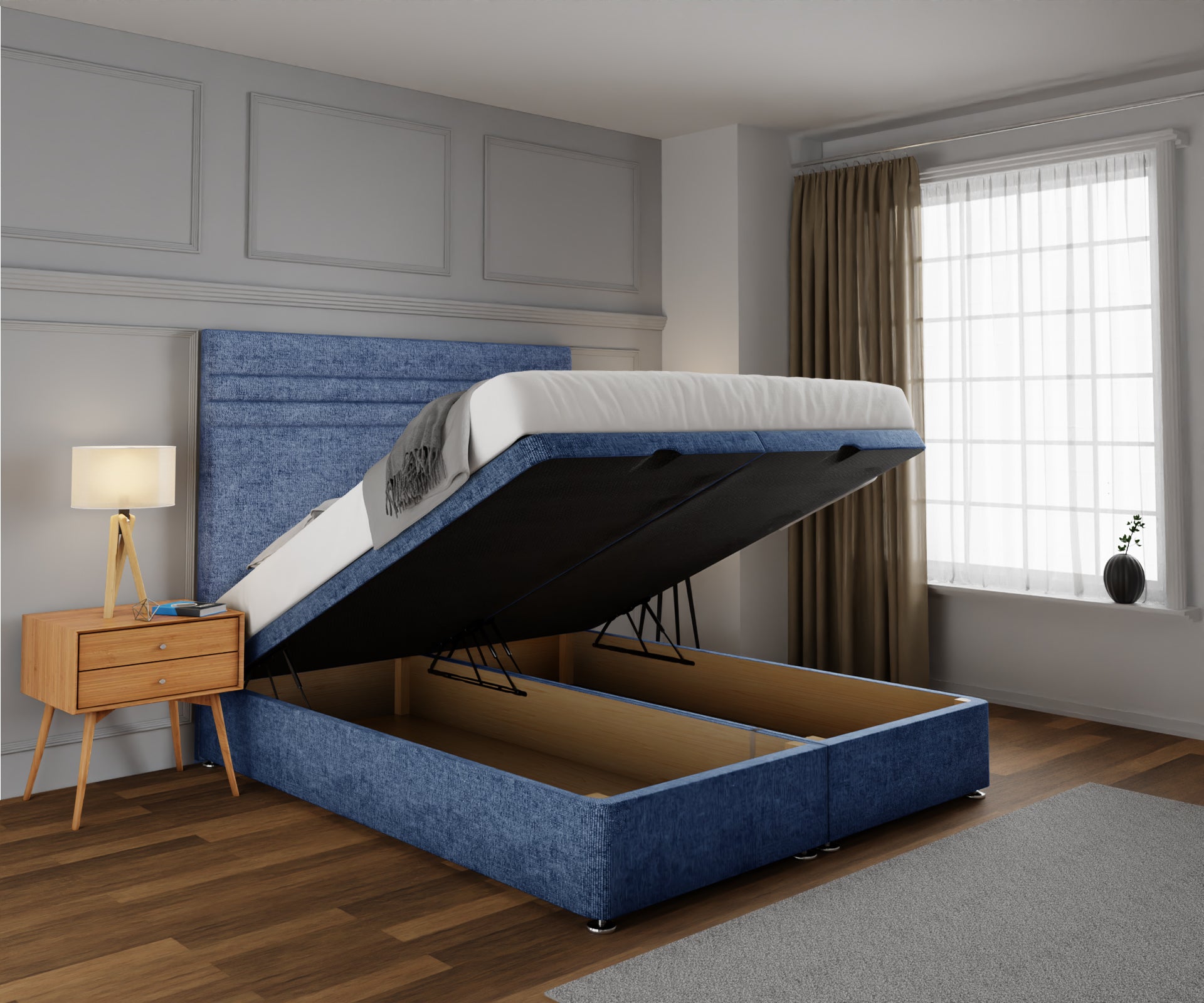 Diane Line Ottoman Storage Divan Bed Set