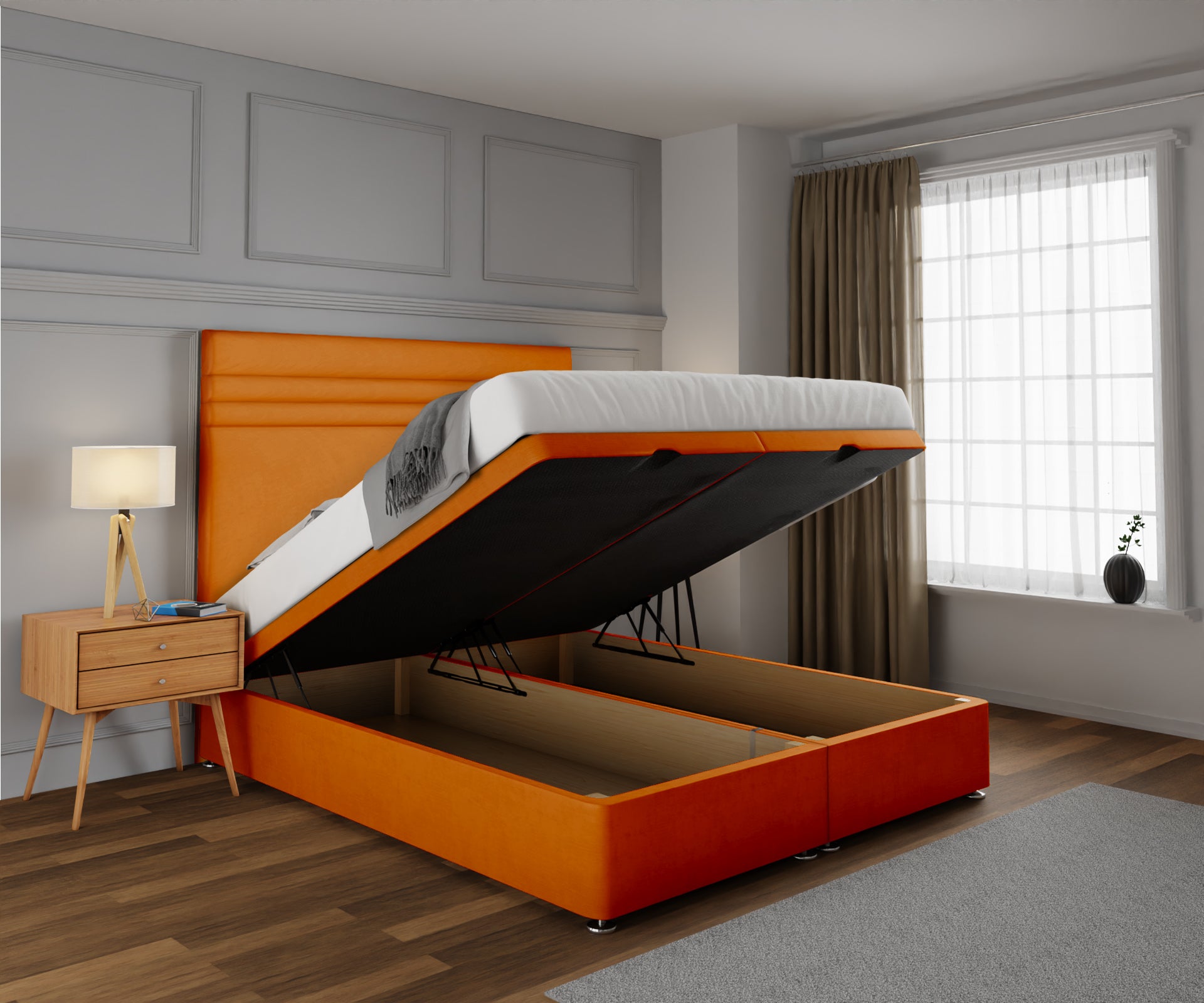 Diane Line Ottoman Storage Divan Bed Set