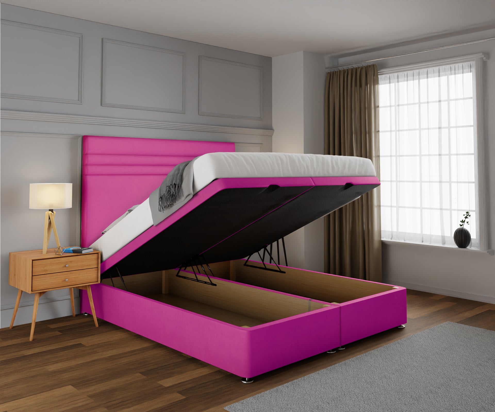 Diane Line Ottoman Storage Divan Bed Set