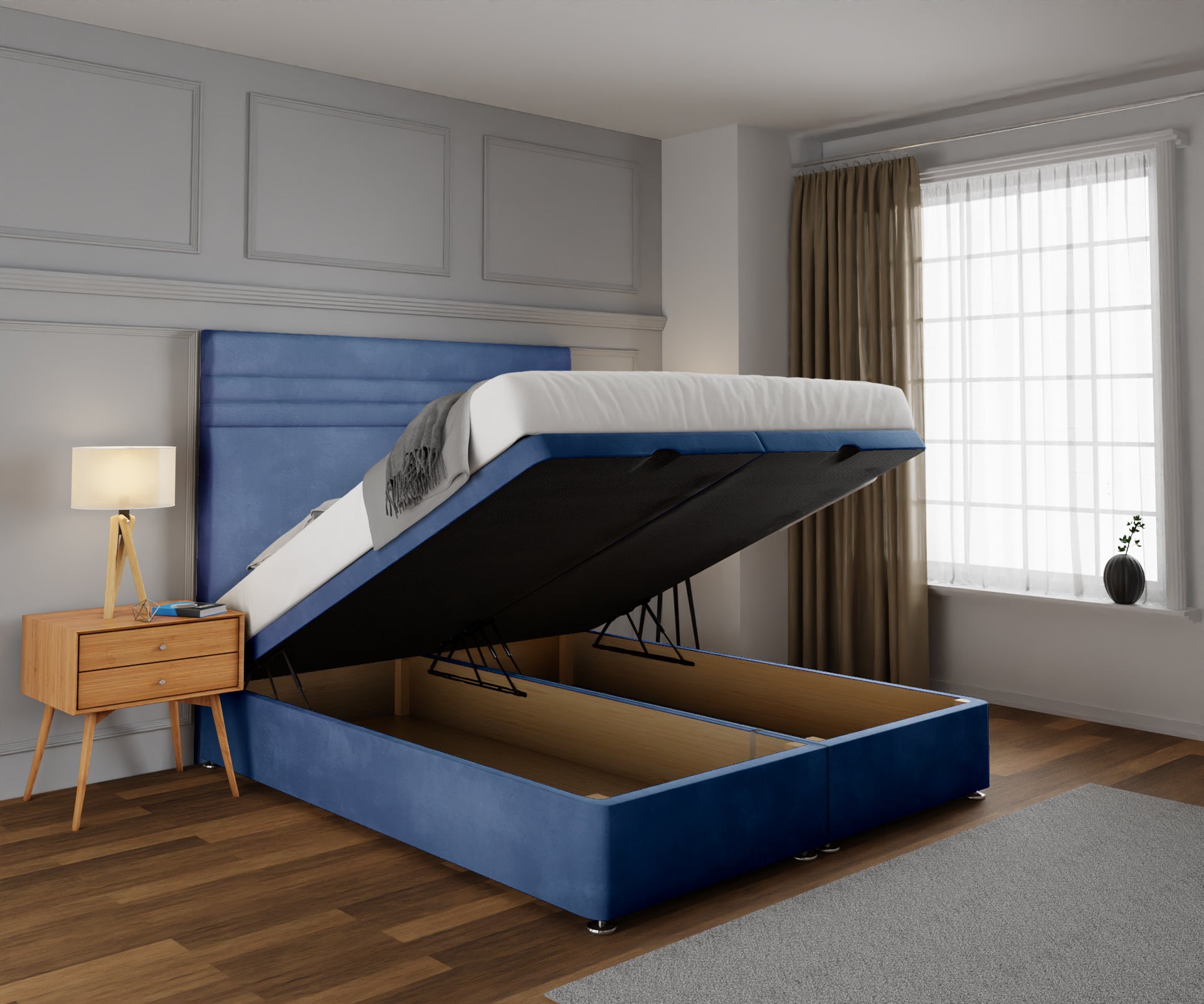 Diane Line Ottoman Storage Divan Bed Set