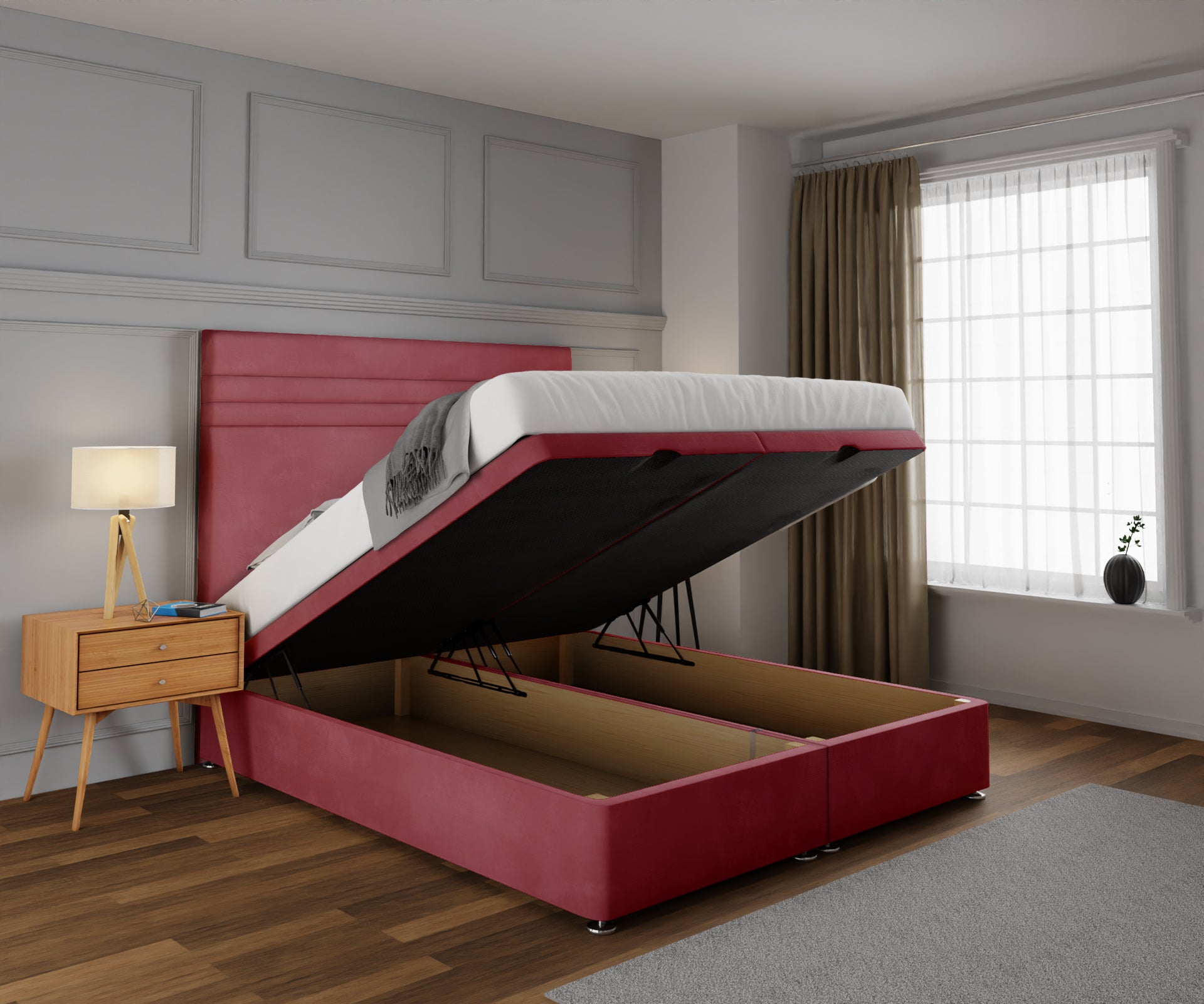 Diane Line Ottoman Storage Divan Bed Set