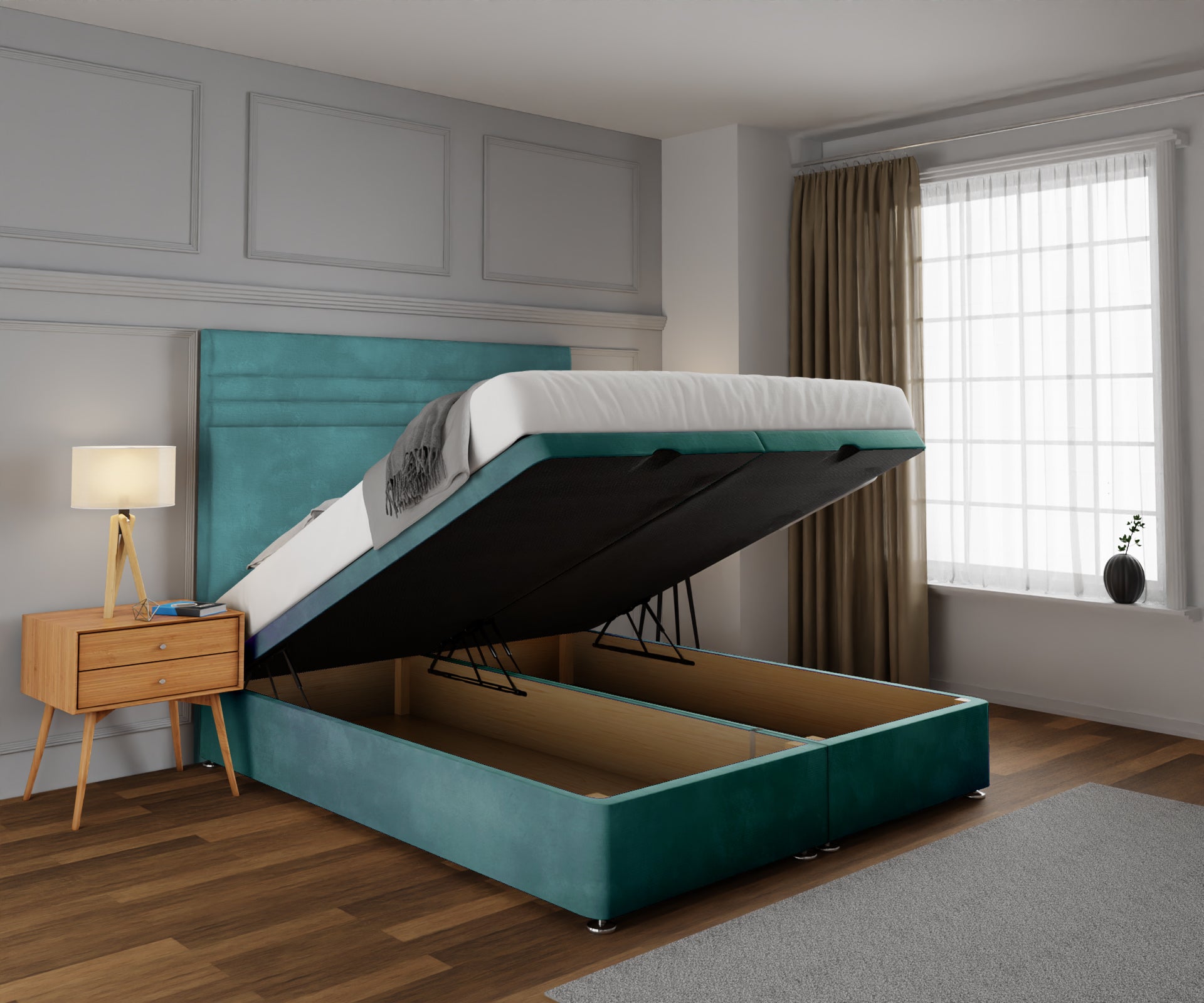 Diane Line Ottoman Storage Divan Bed Set