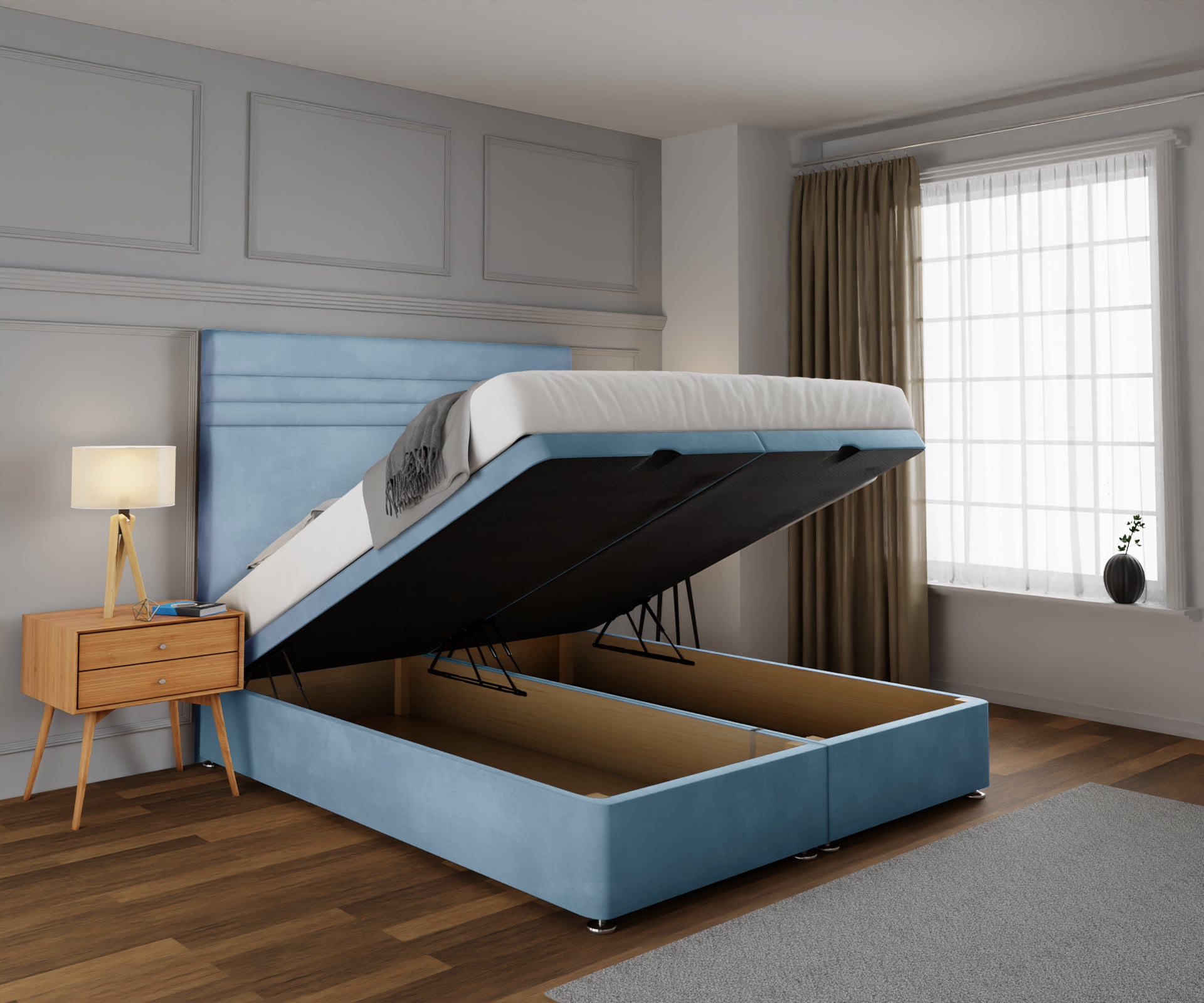 Diane Line Ottoman Storage Divan Bed Set
