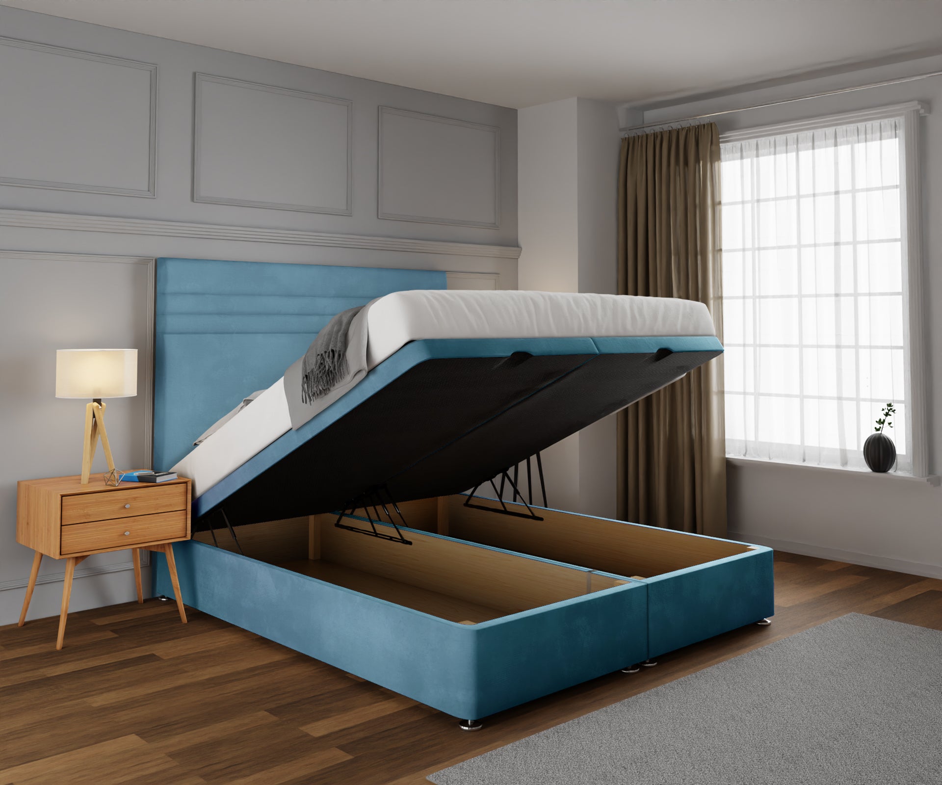 Diane Line Ottoman Storage Divan Bed Set