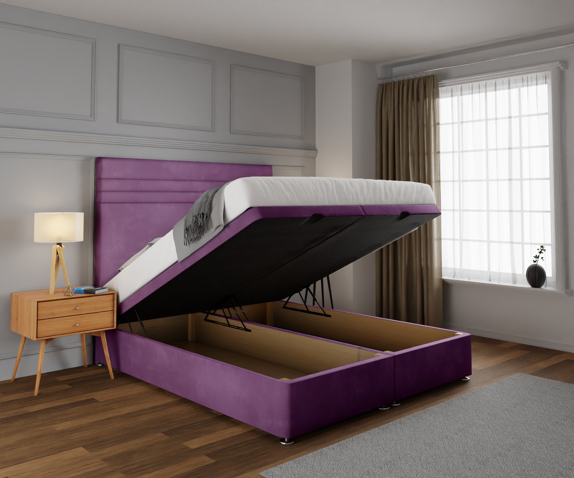 Diane Line Ottoman Storage Divan Bed Set