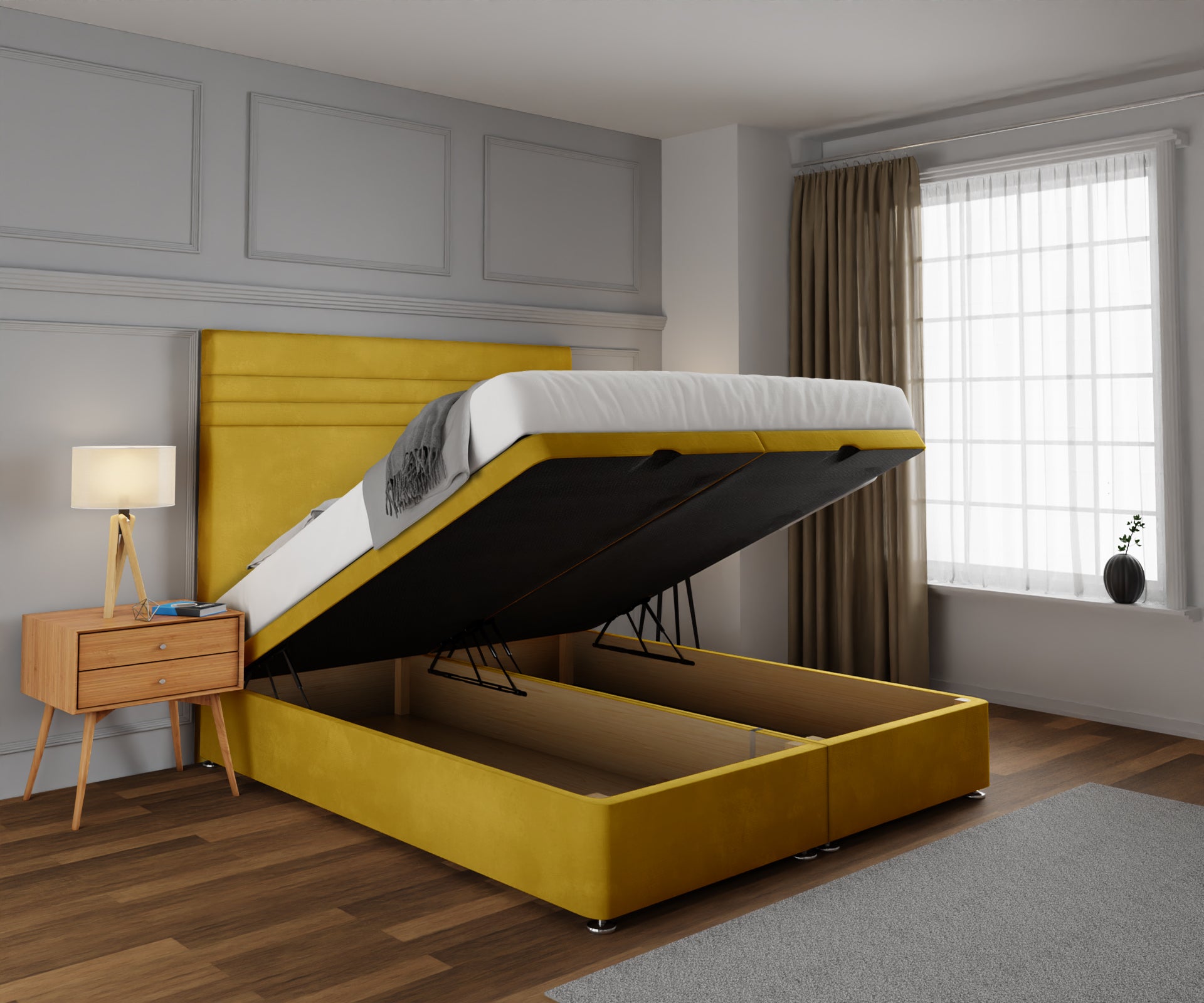 Diane Line Ottoman Storage Divan Bed Set