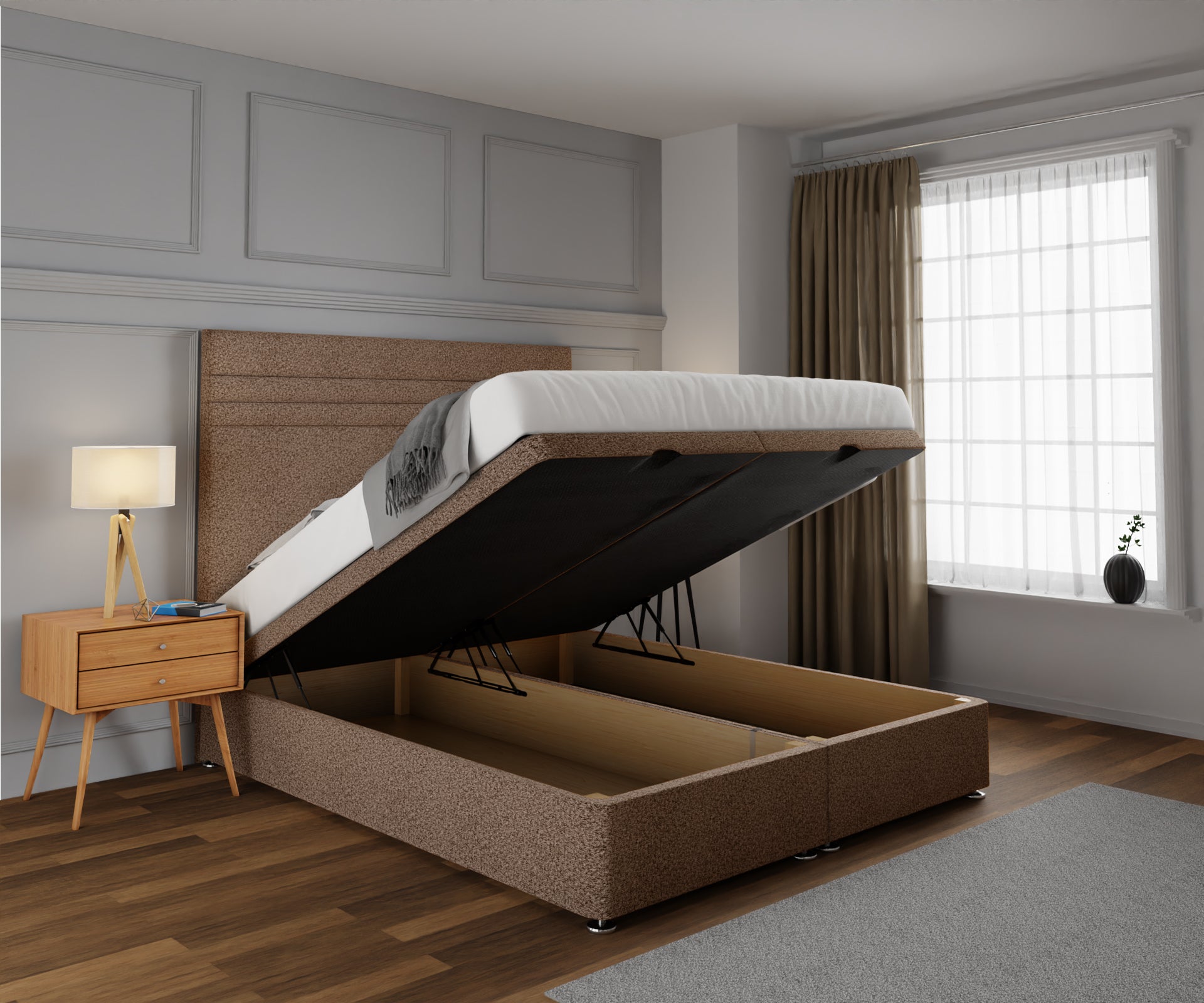 Diane Line Ottoman Storage Divan Bed Set