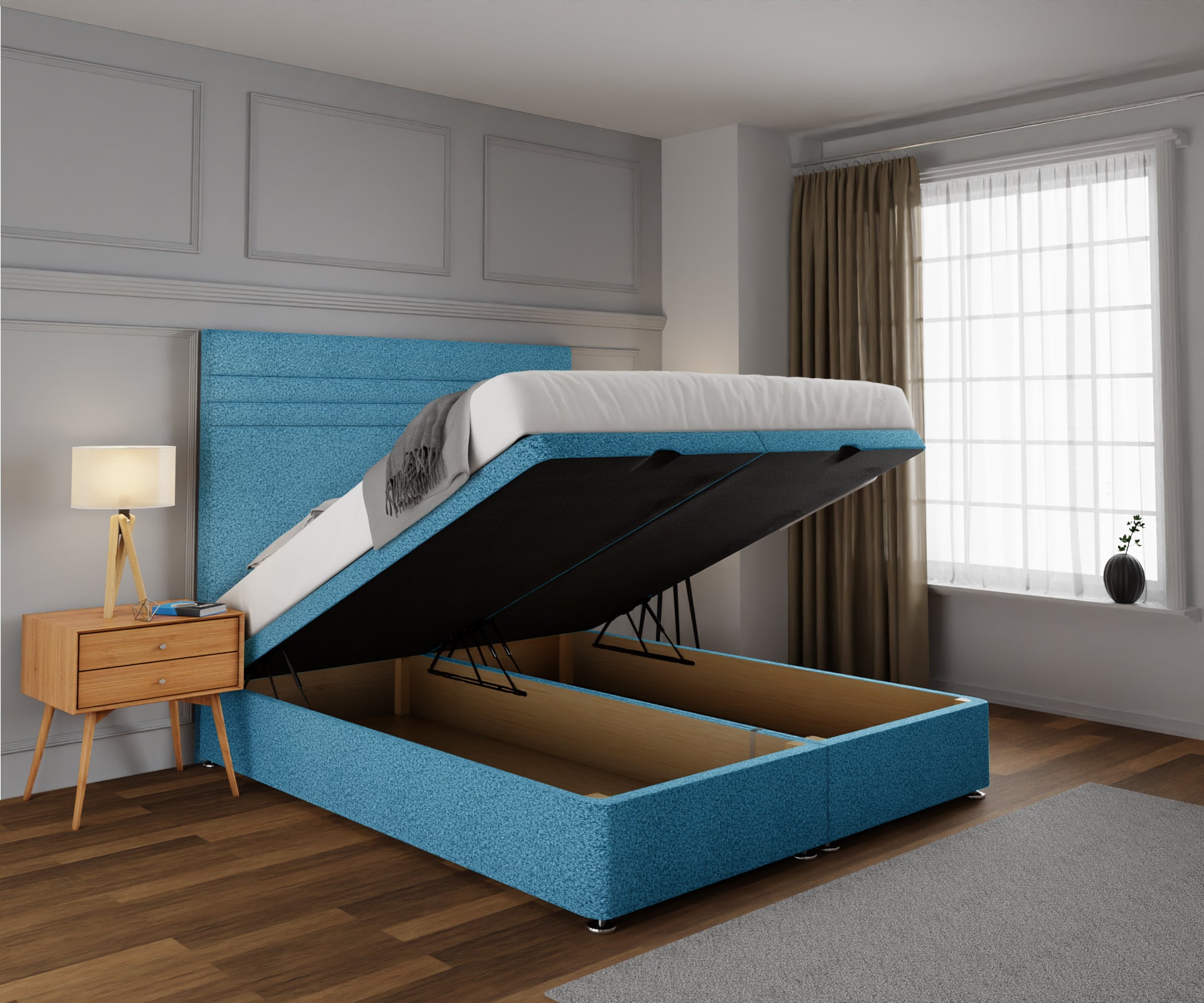 Diane Line Ottoman Storage Divan Bed Set