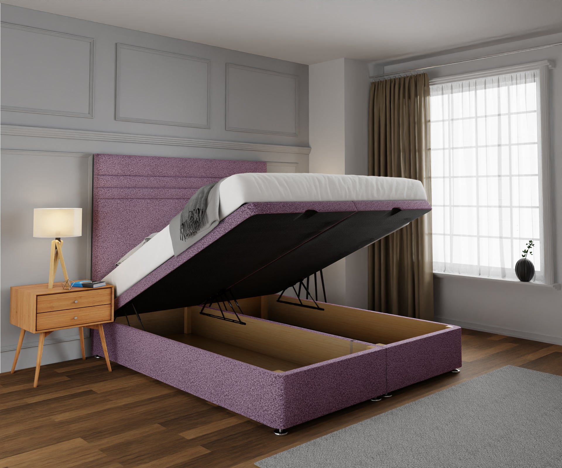 Diane Line Ottoman Storage Divan Bed Set