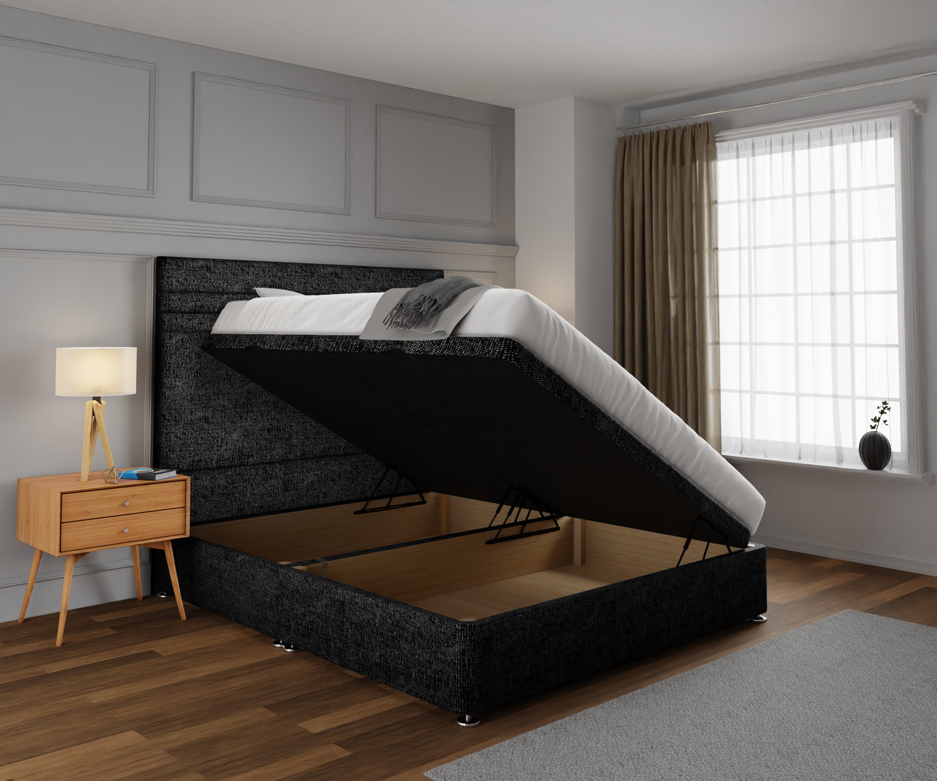 Diane Line Ottoman Storage Divan Bed Set