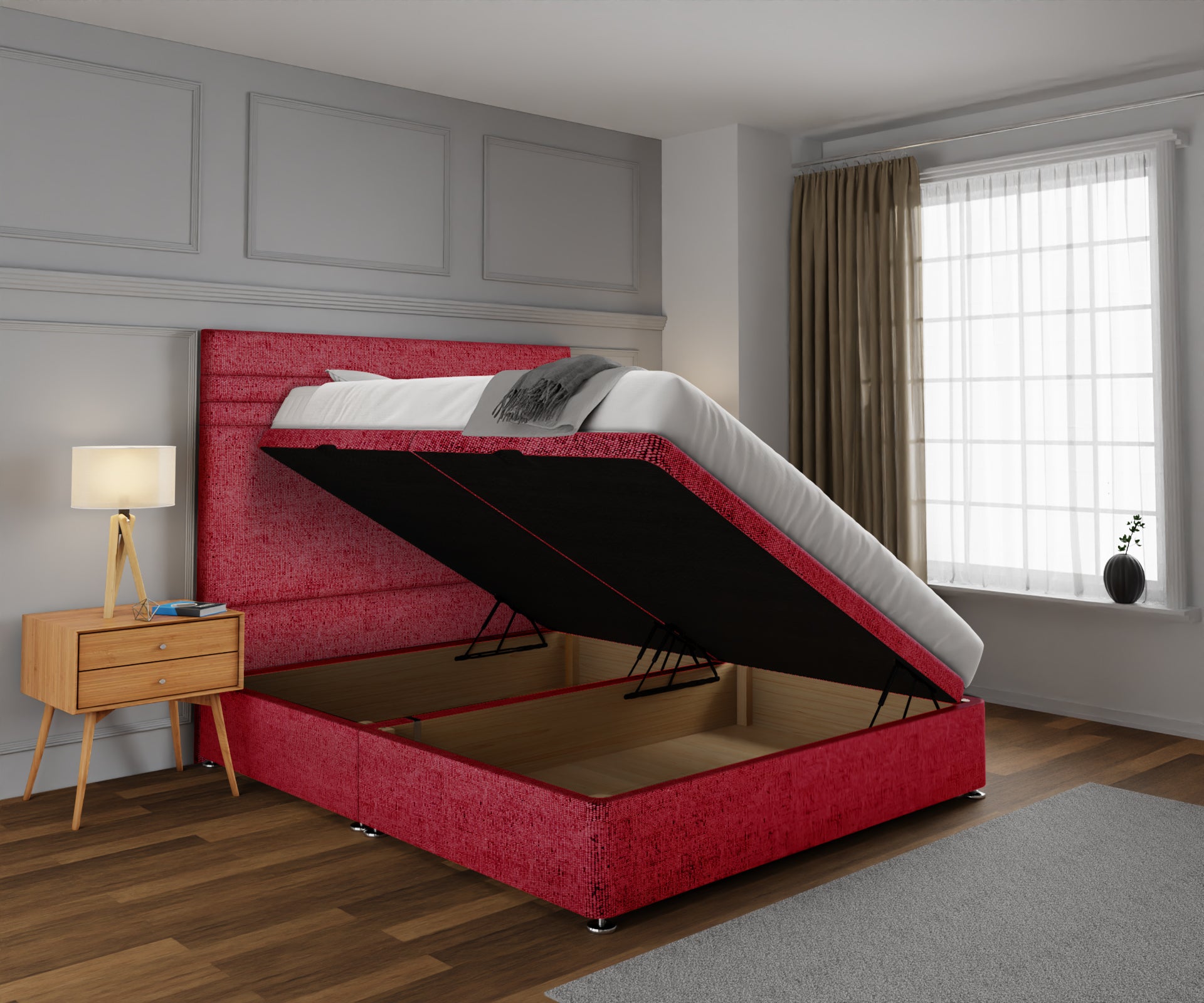Diane Line Ottoman Storage Divan Bed Set