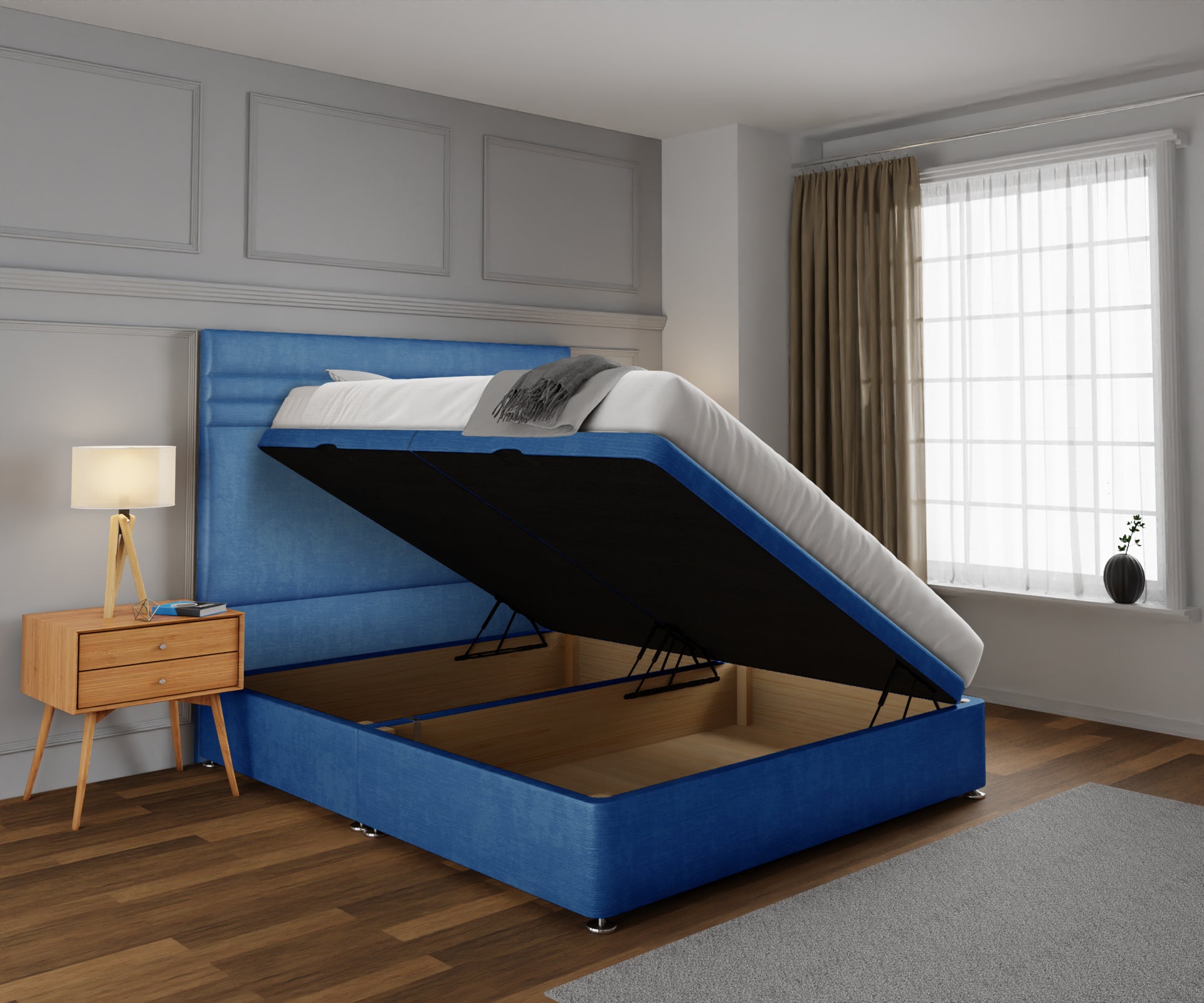 Diane Line Ottoman Storage Divan Bed Set