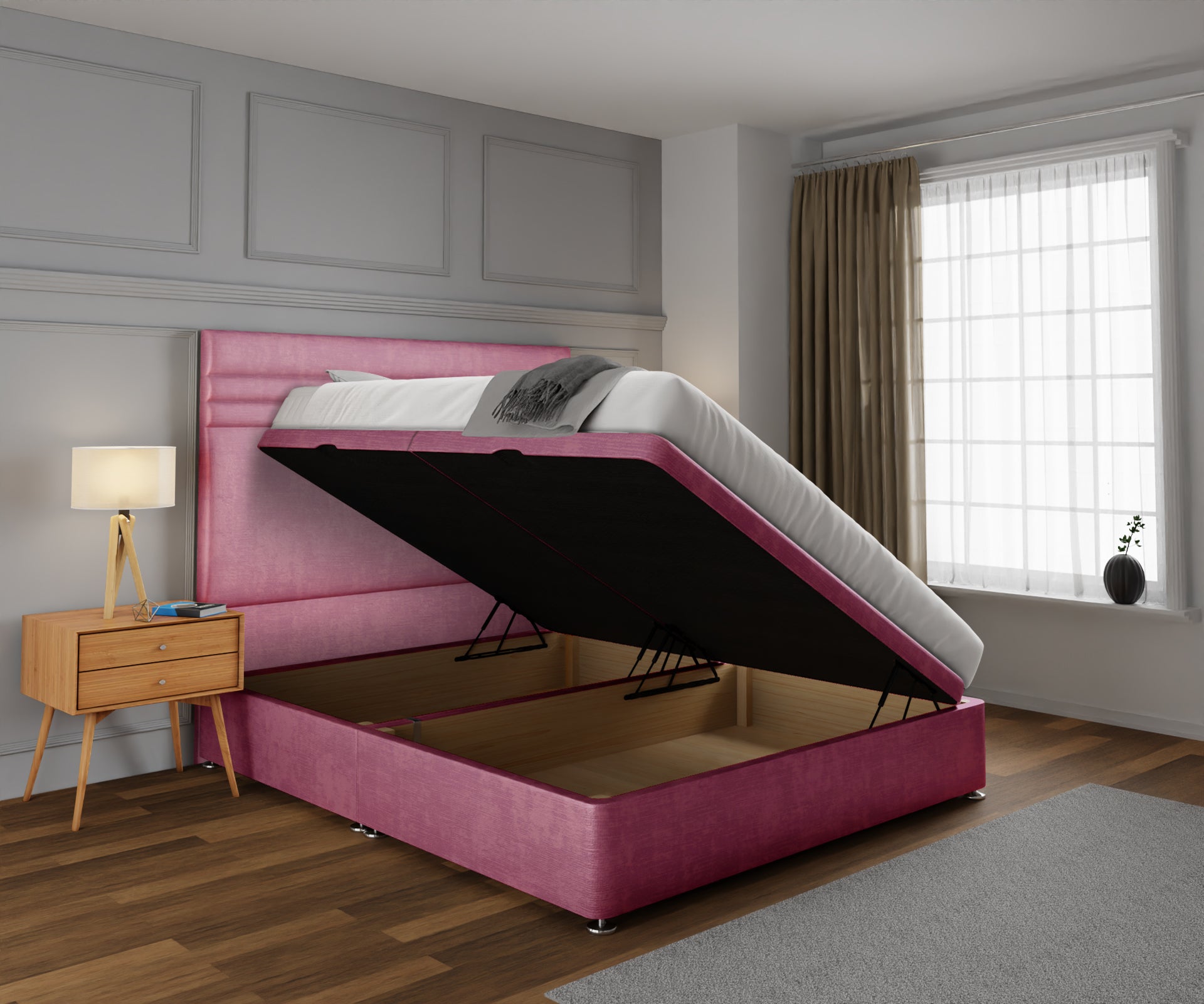 Diane Line Ottoman Storage Divan Bed Set