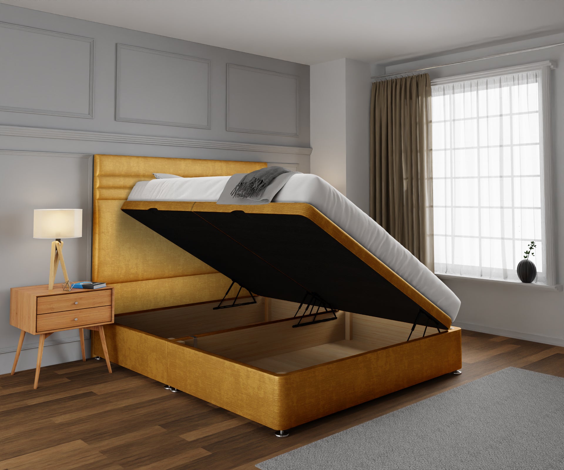 Diane Line Ottoman Storage Divan Bed Set