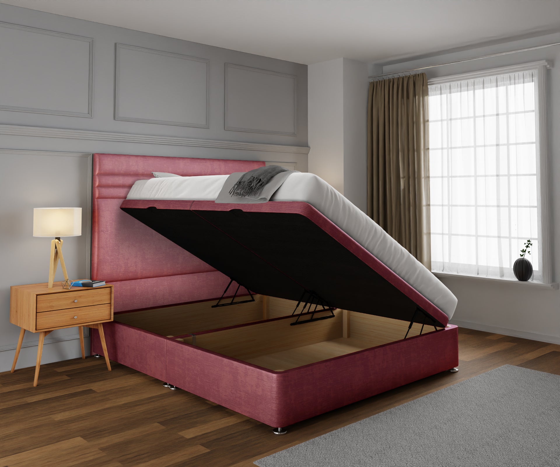 Diane Line Ottoman Storage Divan Bed Set