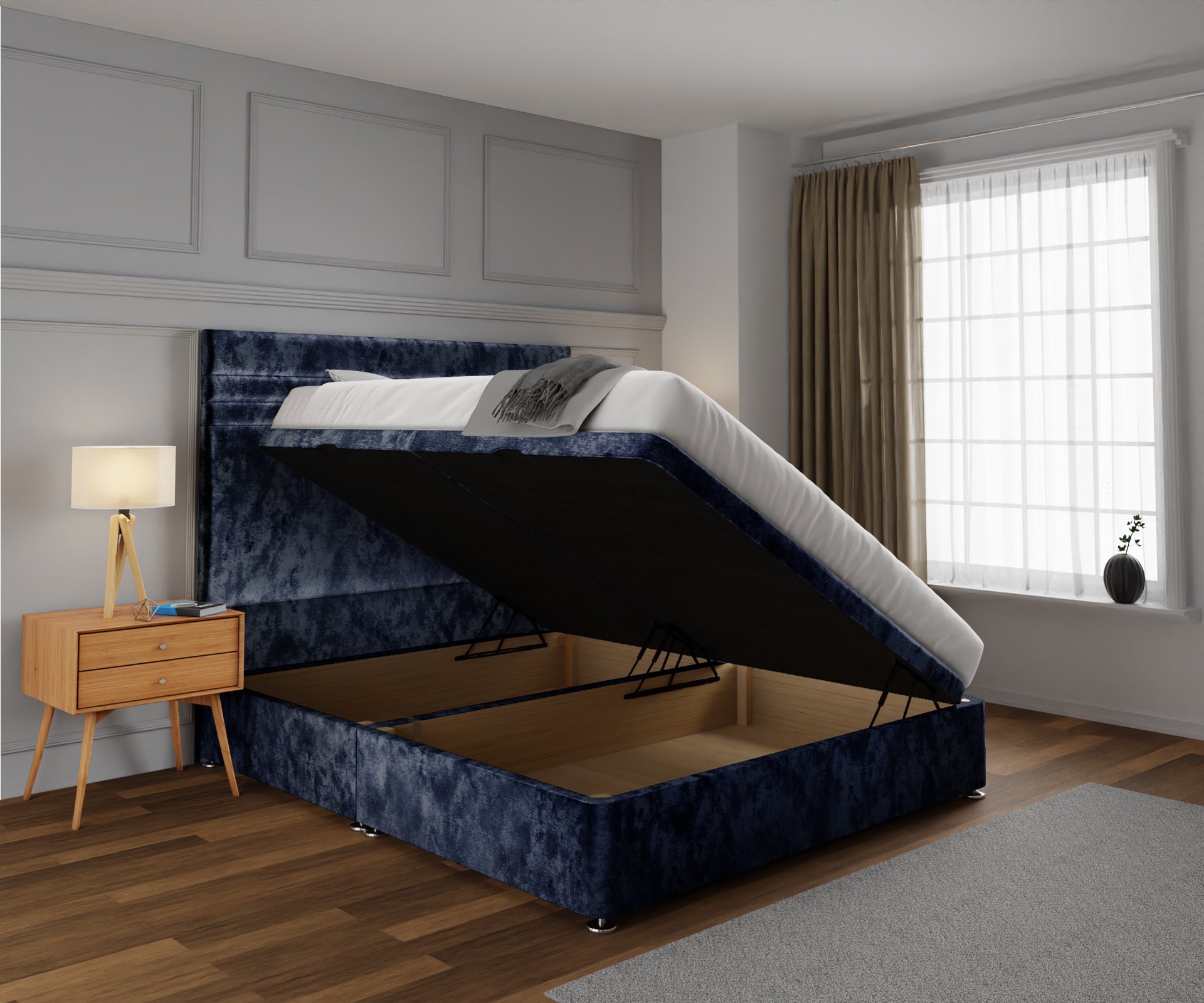 Diane Line Ottoman Storage Divan Bed Set