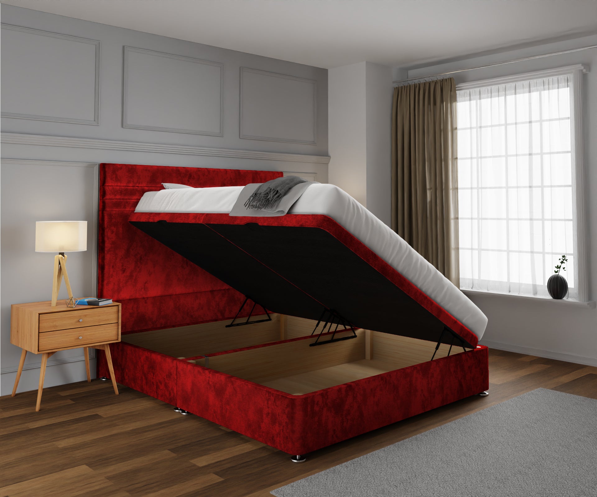 Diane Line Ottoman Storage Divan Bed Set