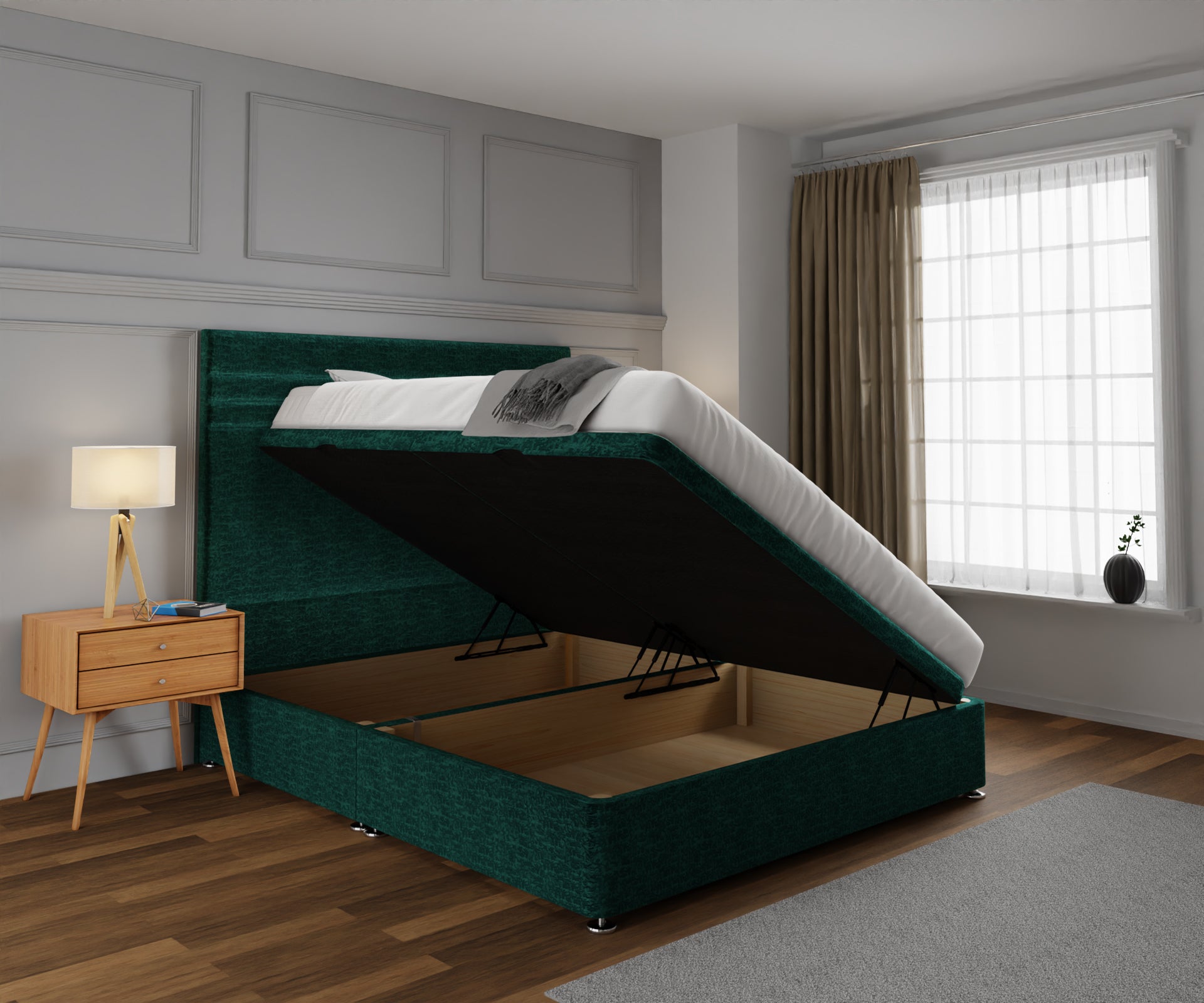 Diane Line Ottoman Storage Divan Bed Set