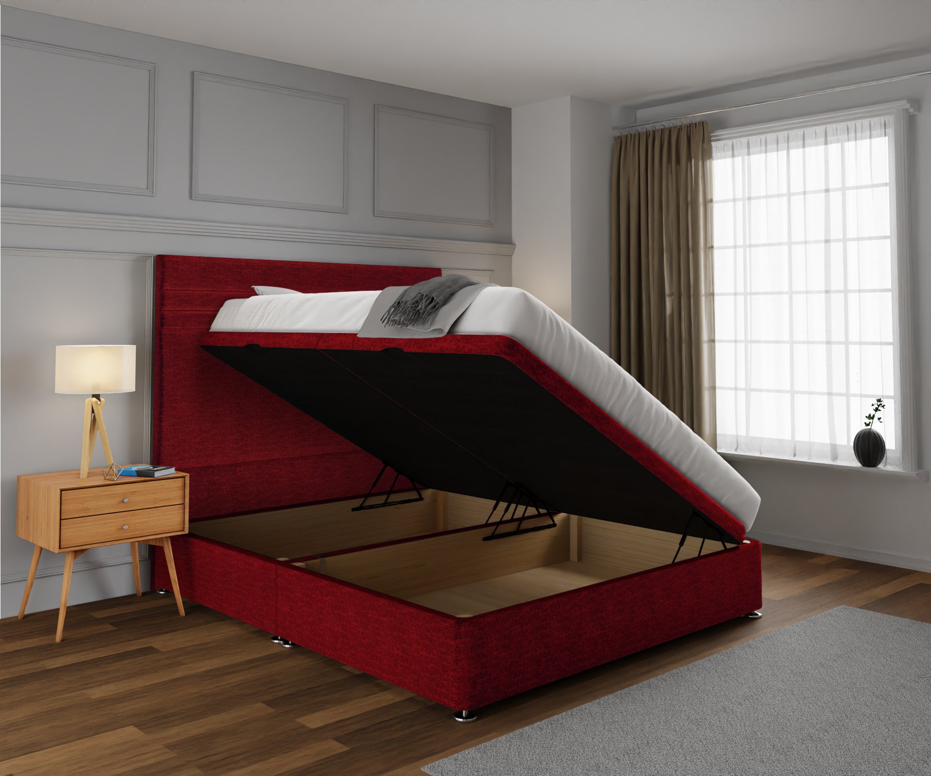 Diane Line Ottoman Storage Divan Bed Set