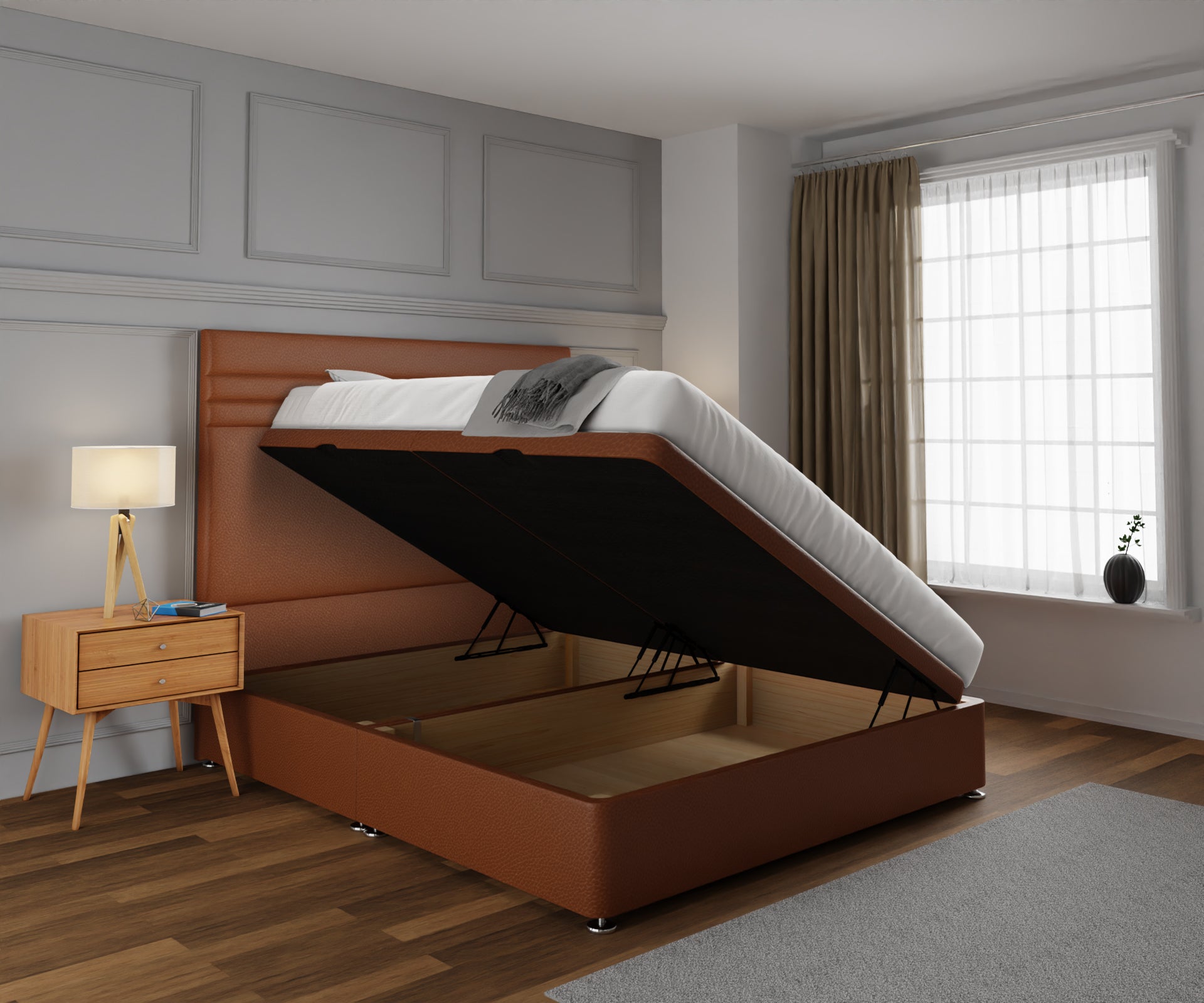 Diane Line Ottoman Storage Divan Bed Set