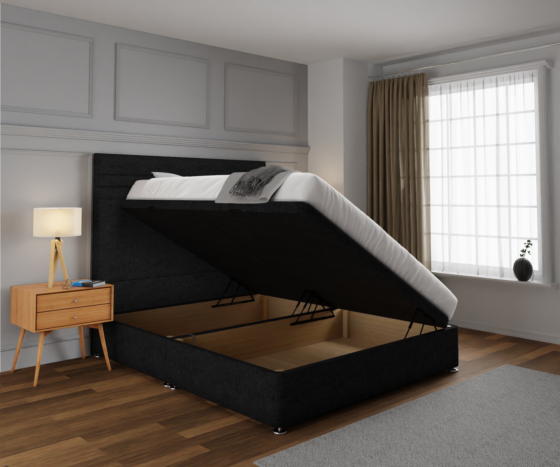 Diane Line Ottoman Storage Divan Bed Set