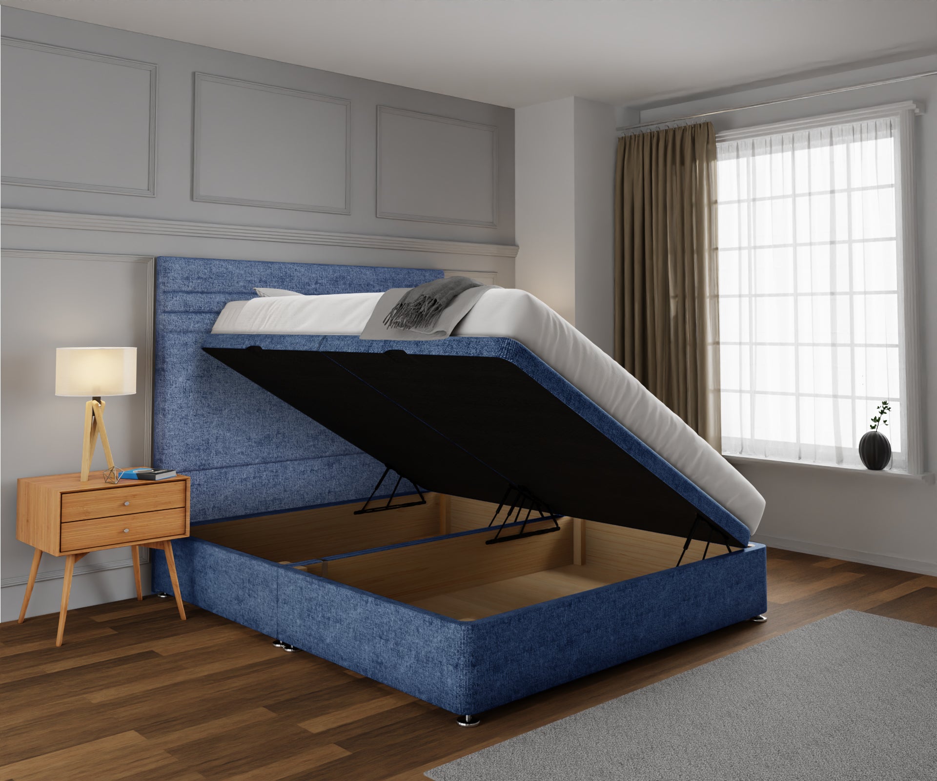 Diane Line Ottoman Storage Divan Bed Set