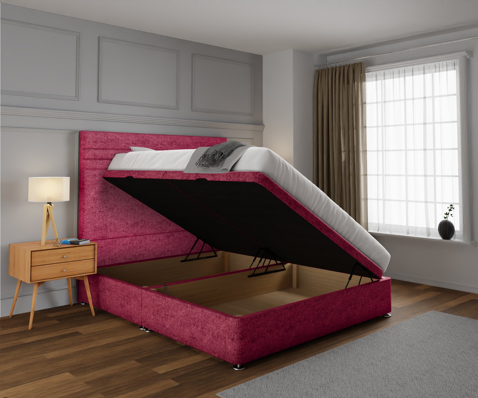 Diane Line Ottoman Storage Divan Bed Set