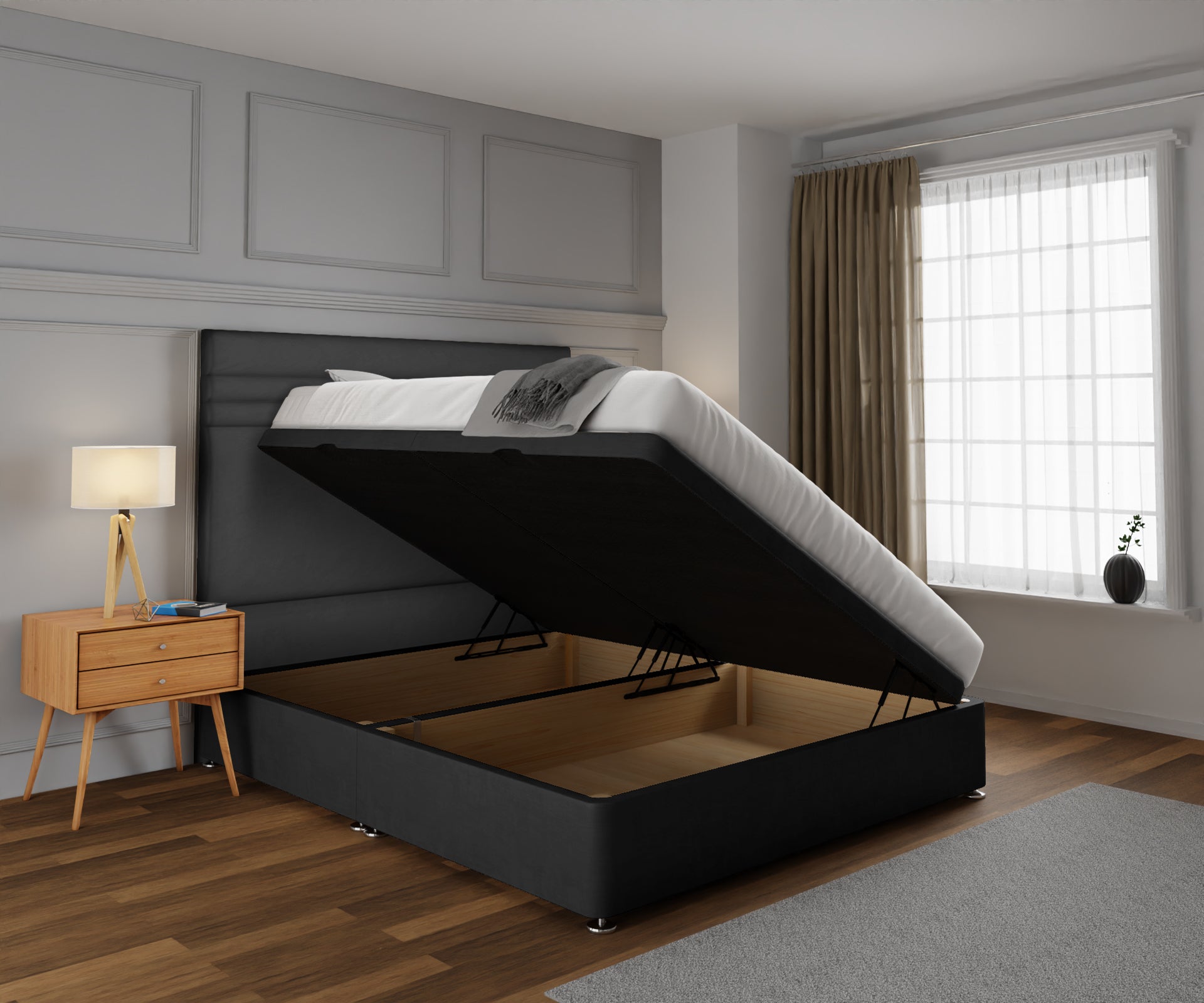 Diane Line Ottoman Storage Divan Bed Set
