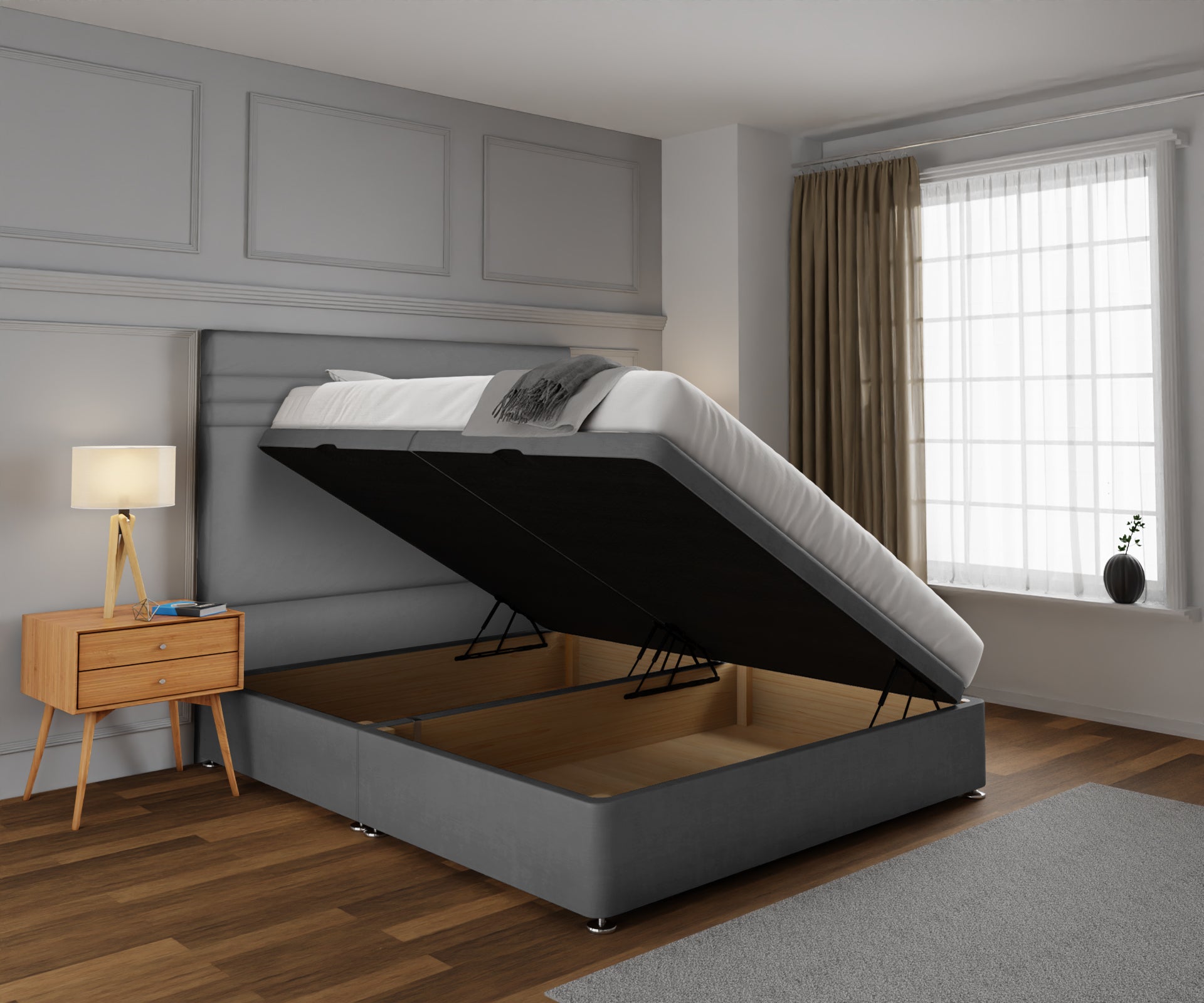 Diane Line Ottoman Storage Divan Bed Set