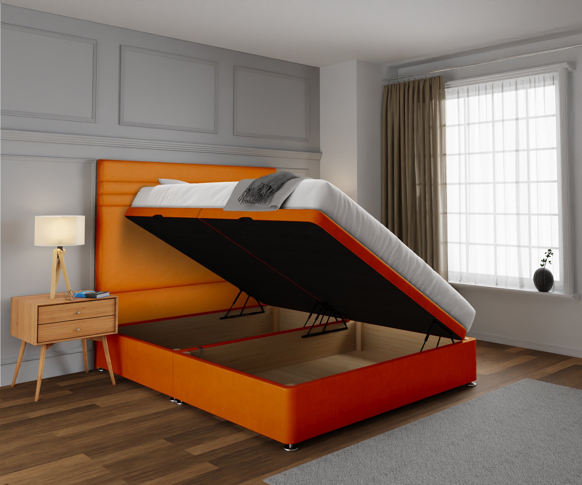 Diane Line Ottoman Storage Divan Bed Set