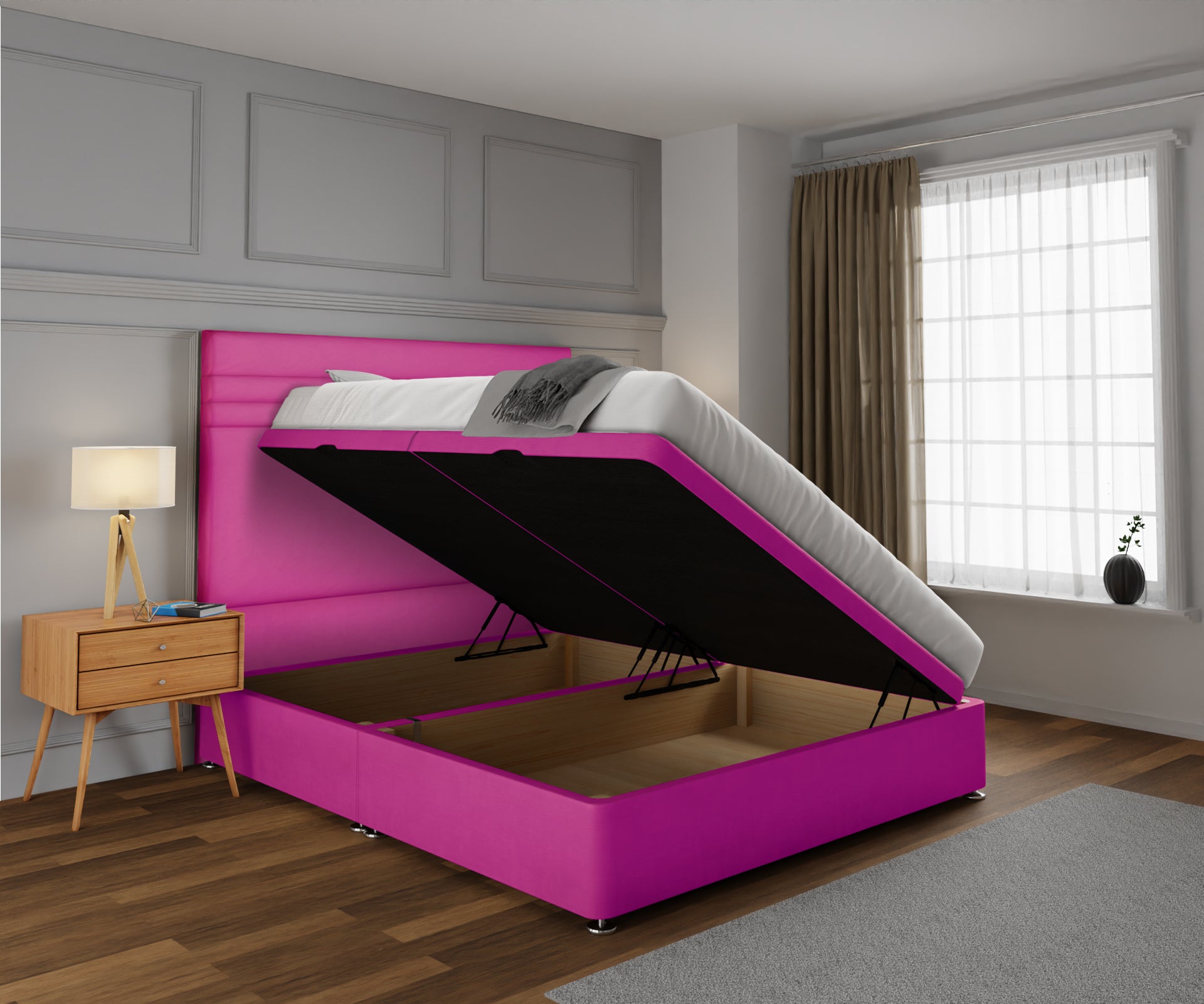 Diane Line Ottoman Storage Divan Bed Set