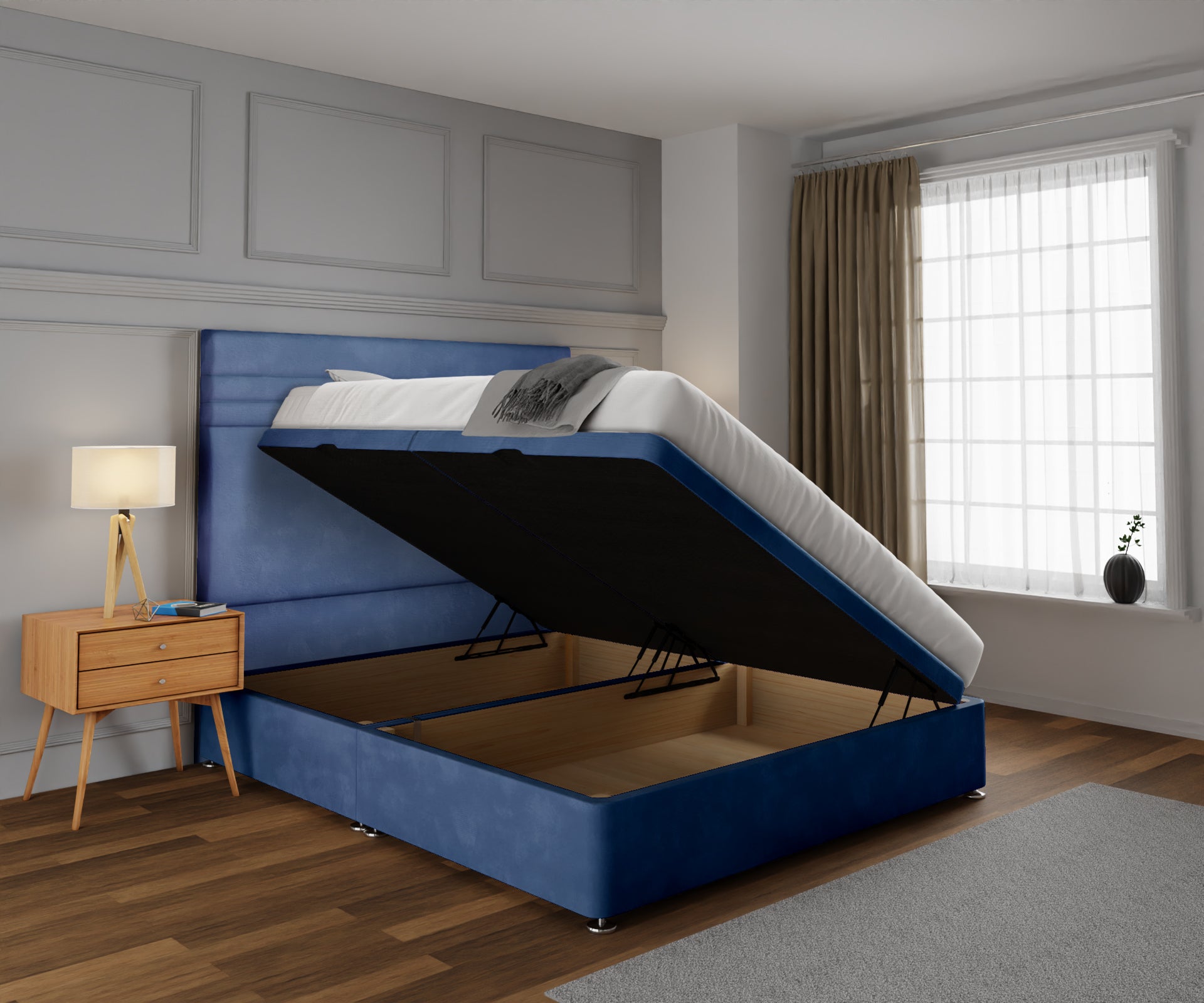 Diane Line Ottoman Storage Divan Bed Set