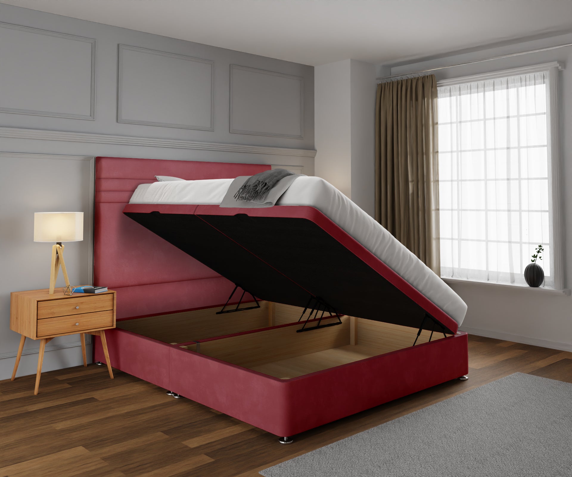 Diane Line Ottoman Storage Divan Bed Set