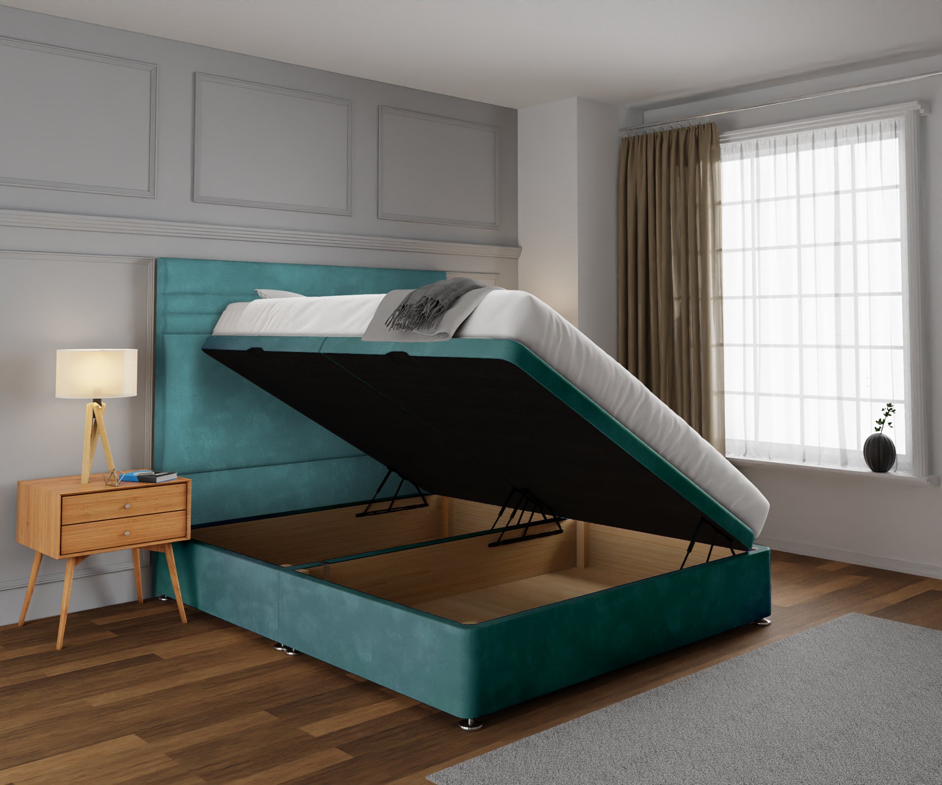 Diane Line Ottoman Storage Divan Bed Set