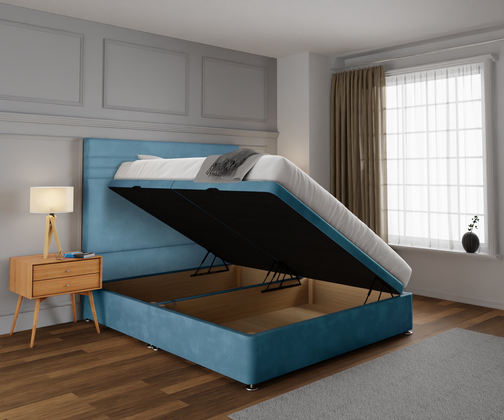 Diane Line Ottoman Storage Divan Bed Set