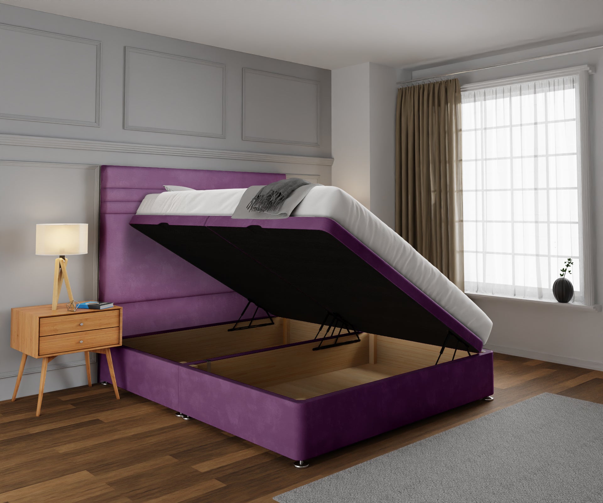Diane Line Ottoman Storage Divan Bed Set