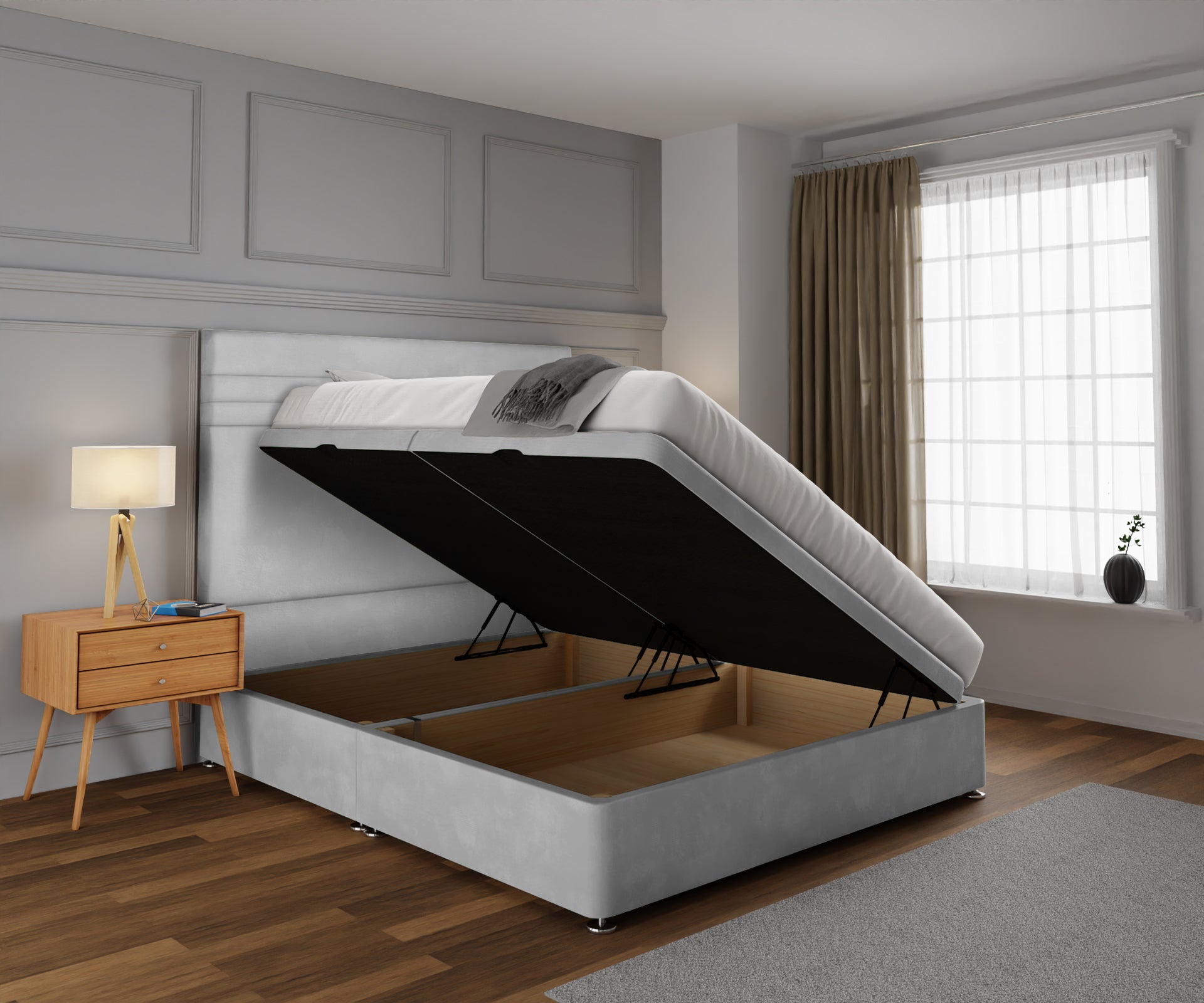Diane Line Ottoman Storage Divan Bed Set