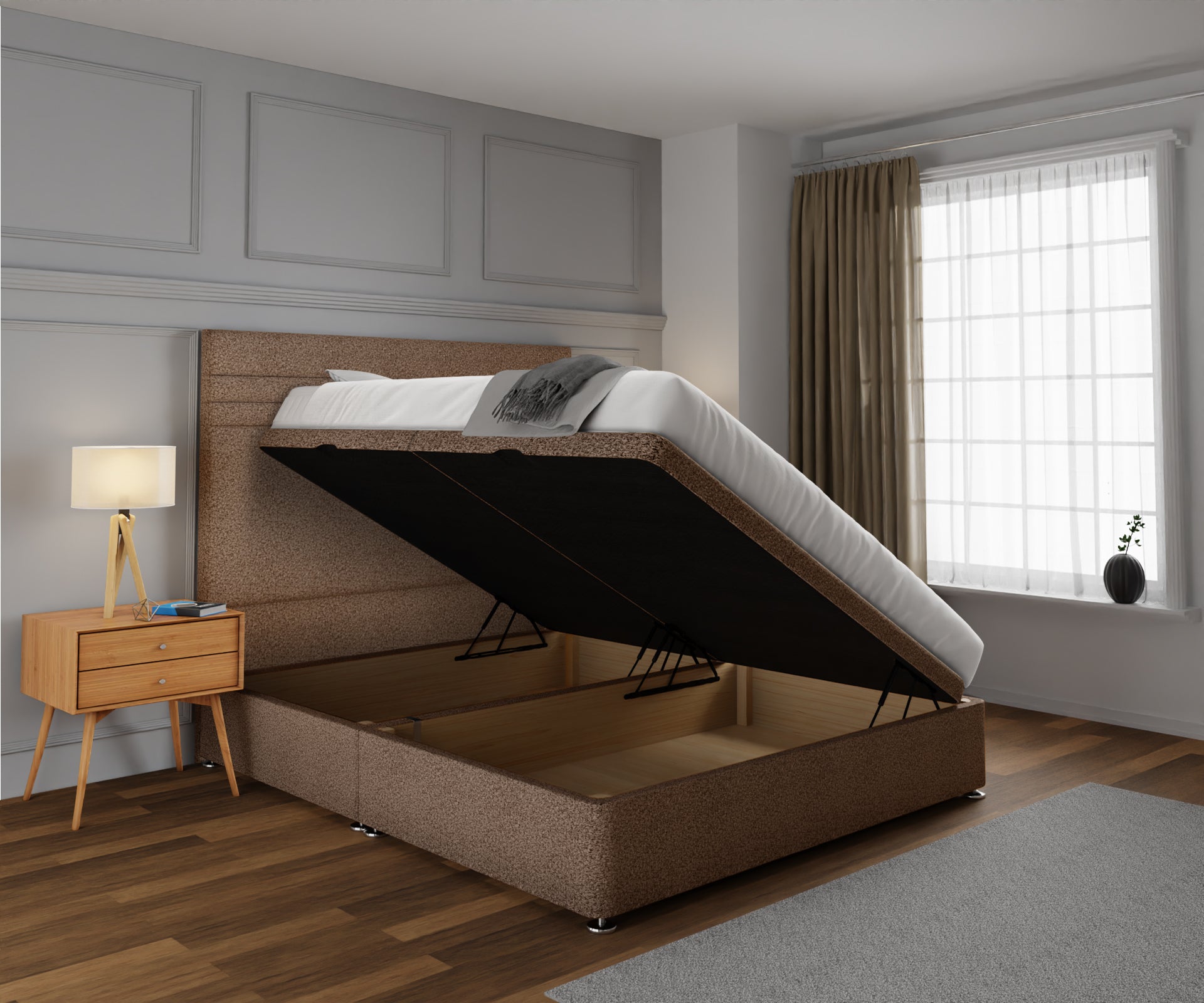 Diane Line Ottoman Storage Divan Bed Set