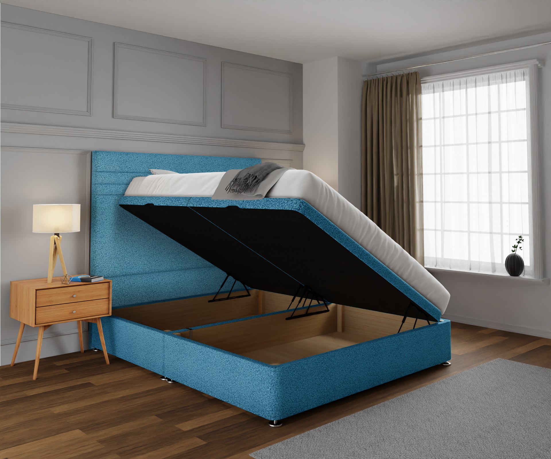Diane Line Ottoman Storage Divan Bed Set