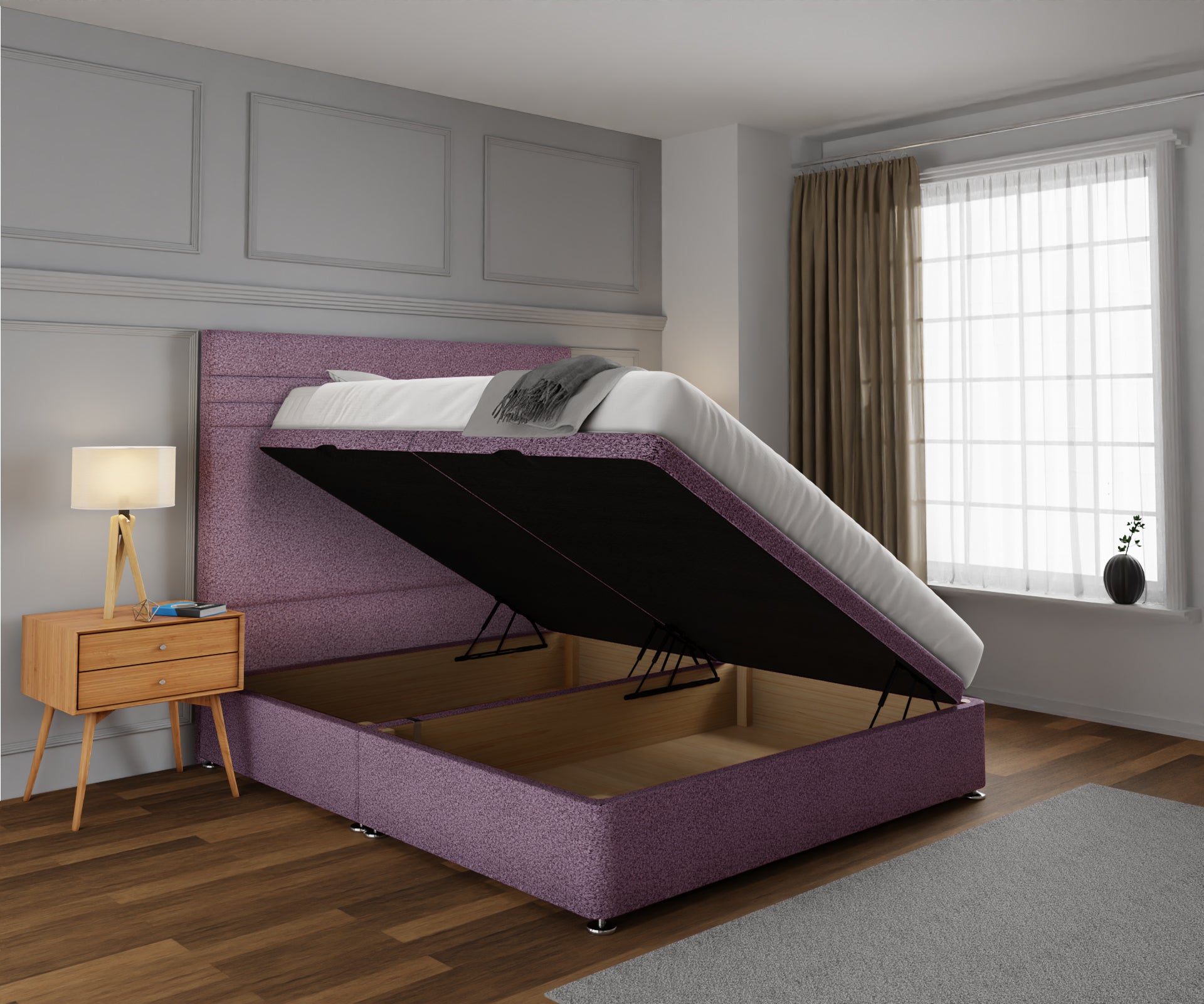 Diane Line Ottoman Storage Divan Bed Set