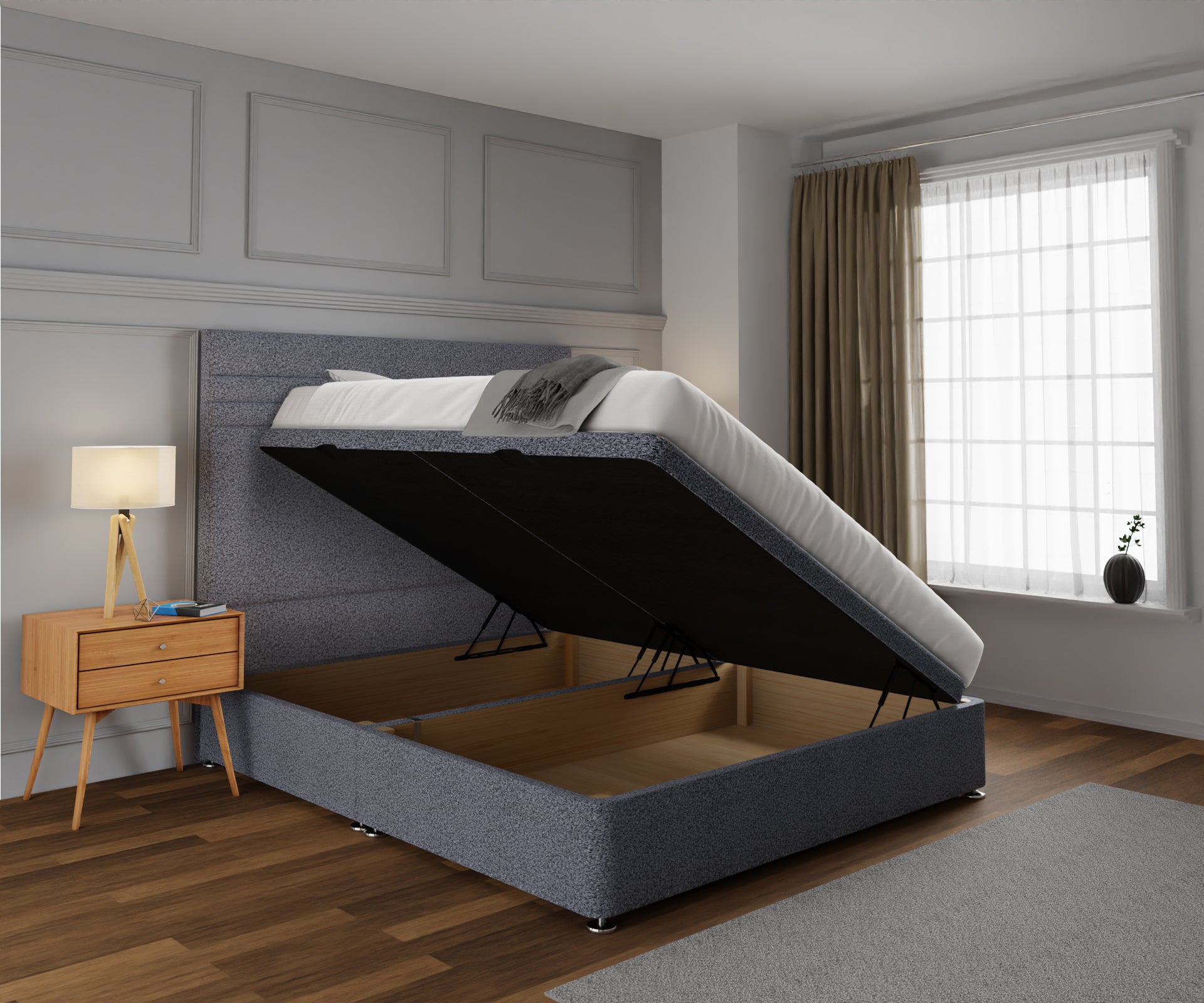 Diane Line Ottoman Storage Divan Bed Set