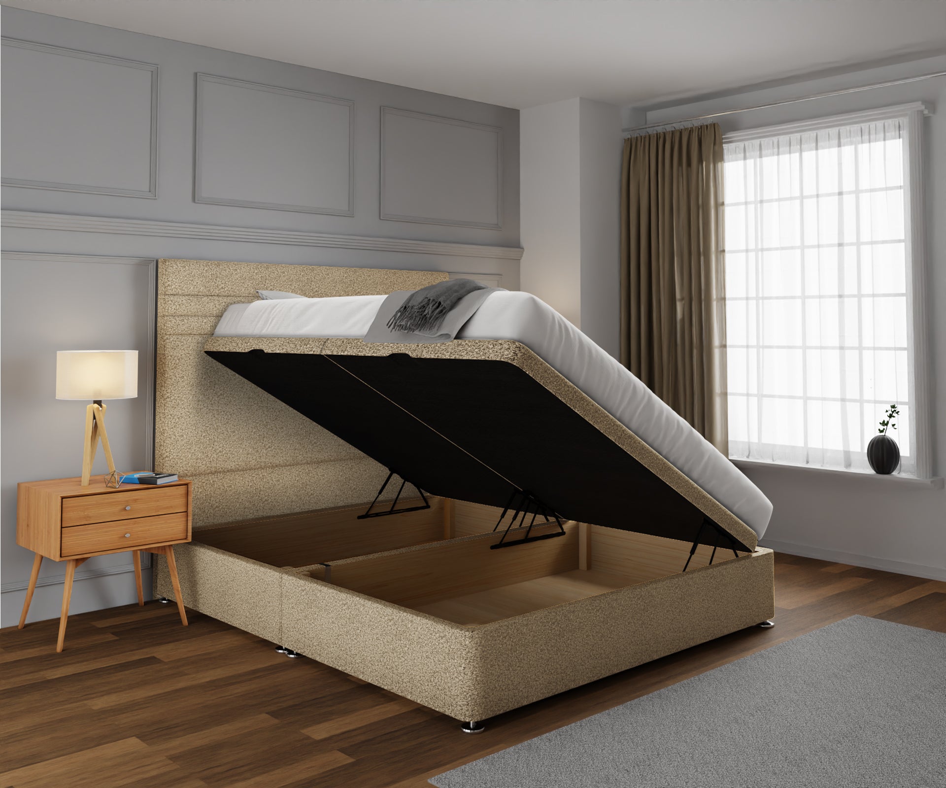 Diane Line Ottoman Storage Divan Bed Set