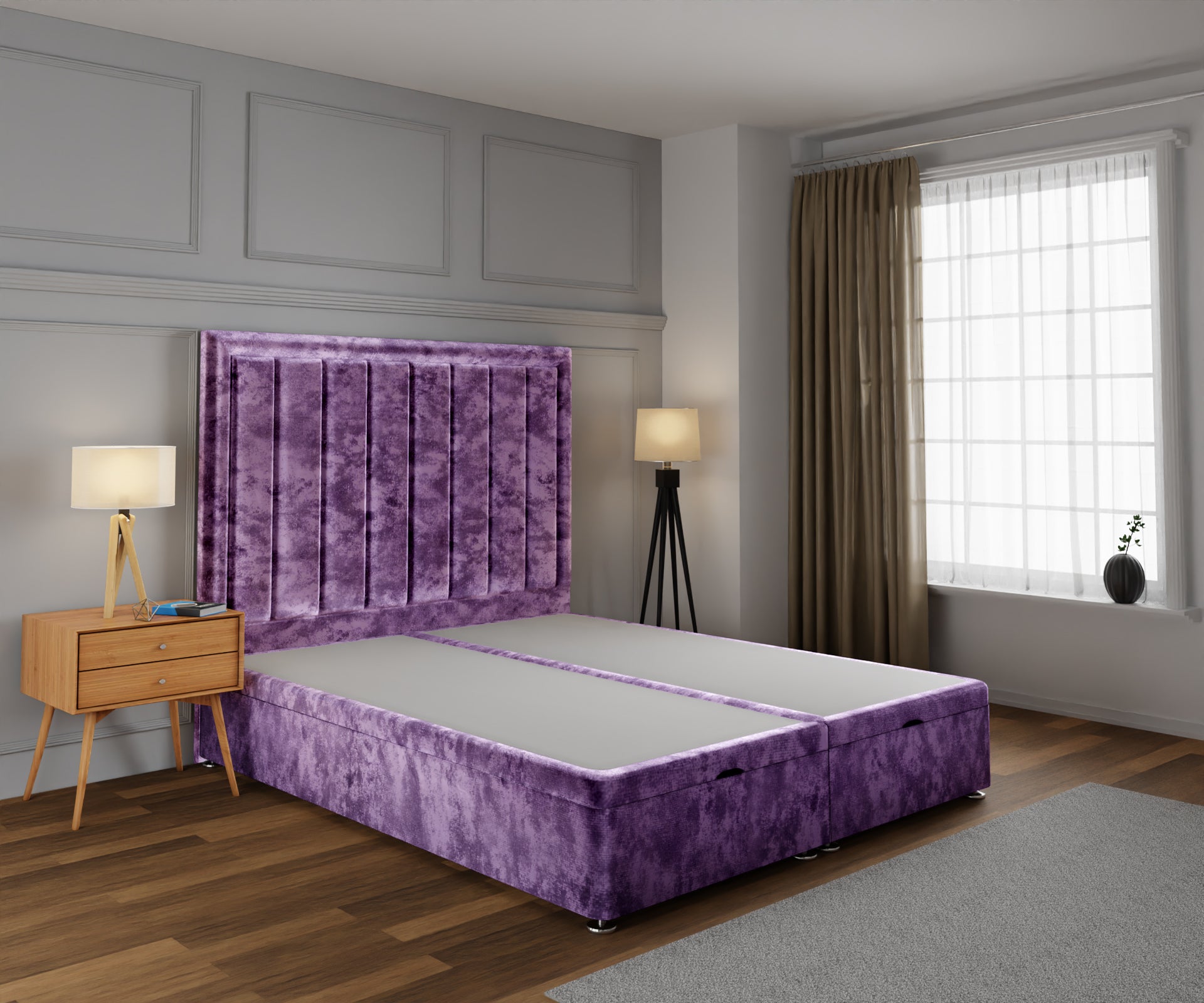 Ella Ottoman Storage Divan Bed Base With Headboard