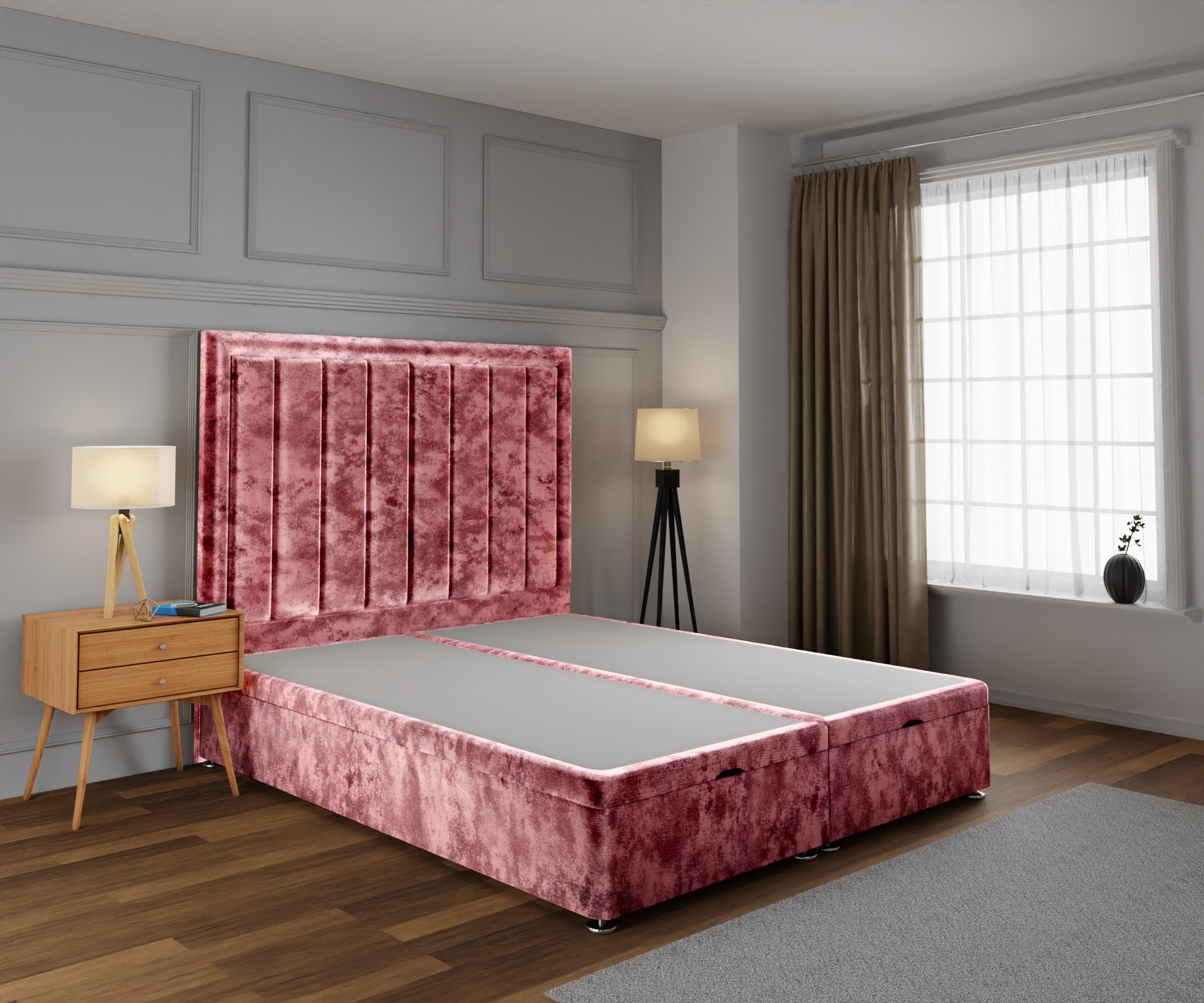 Ella Ottoman Storage Divan Bed Base With Headboard